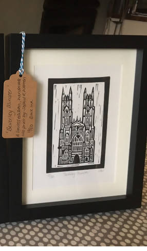 Beverley Minster Framed Lino Cut Print