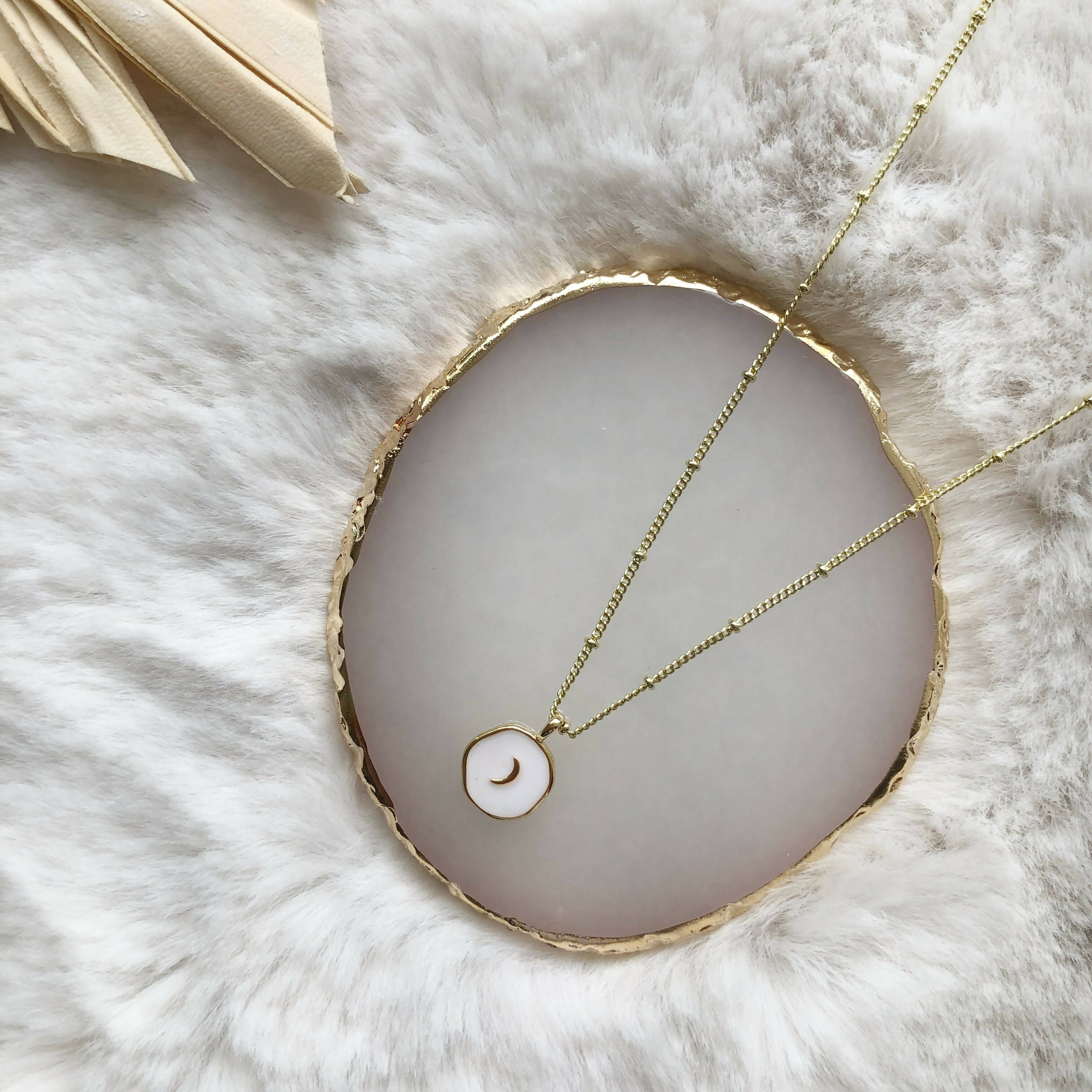 Luna Celestial Enamel Necklace - 18k Gold Vermeil | Art & Soul