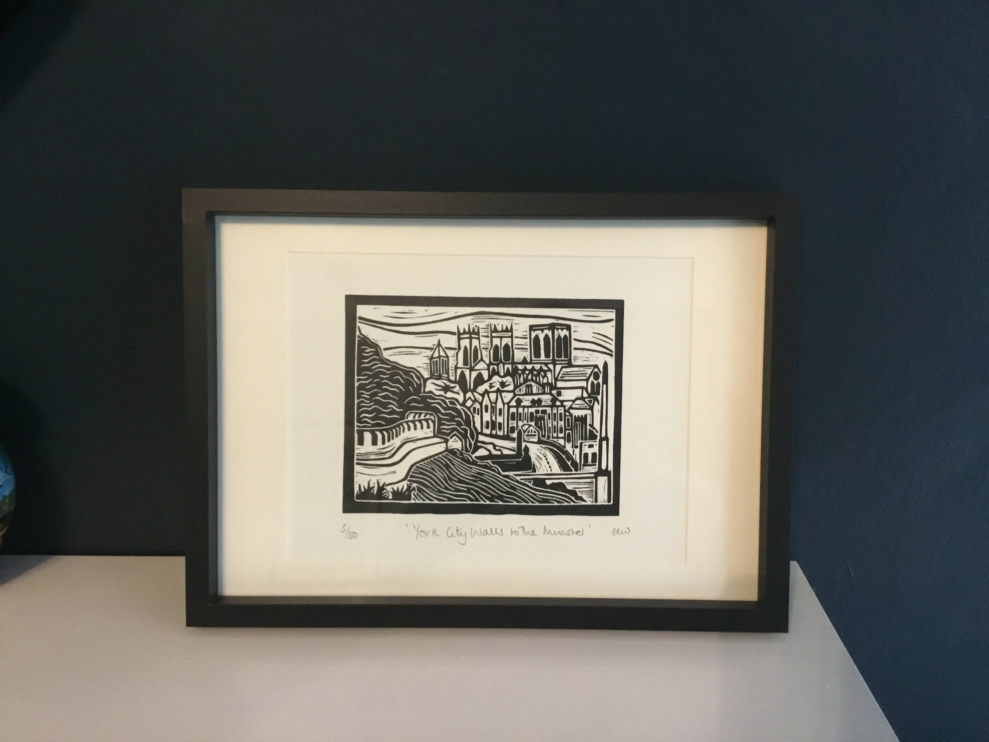 York City Walls to The Minster Framed Lino Cut Print