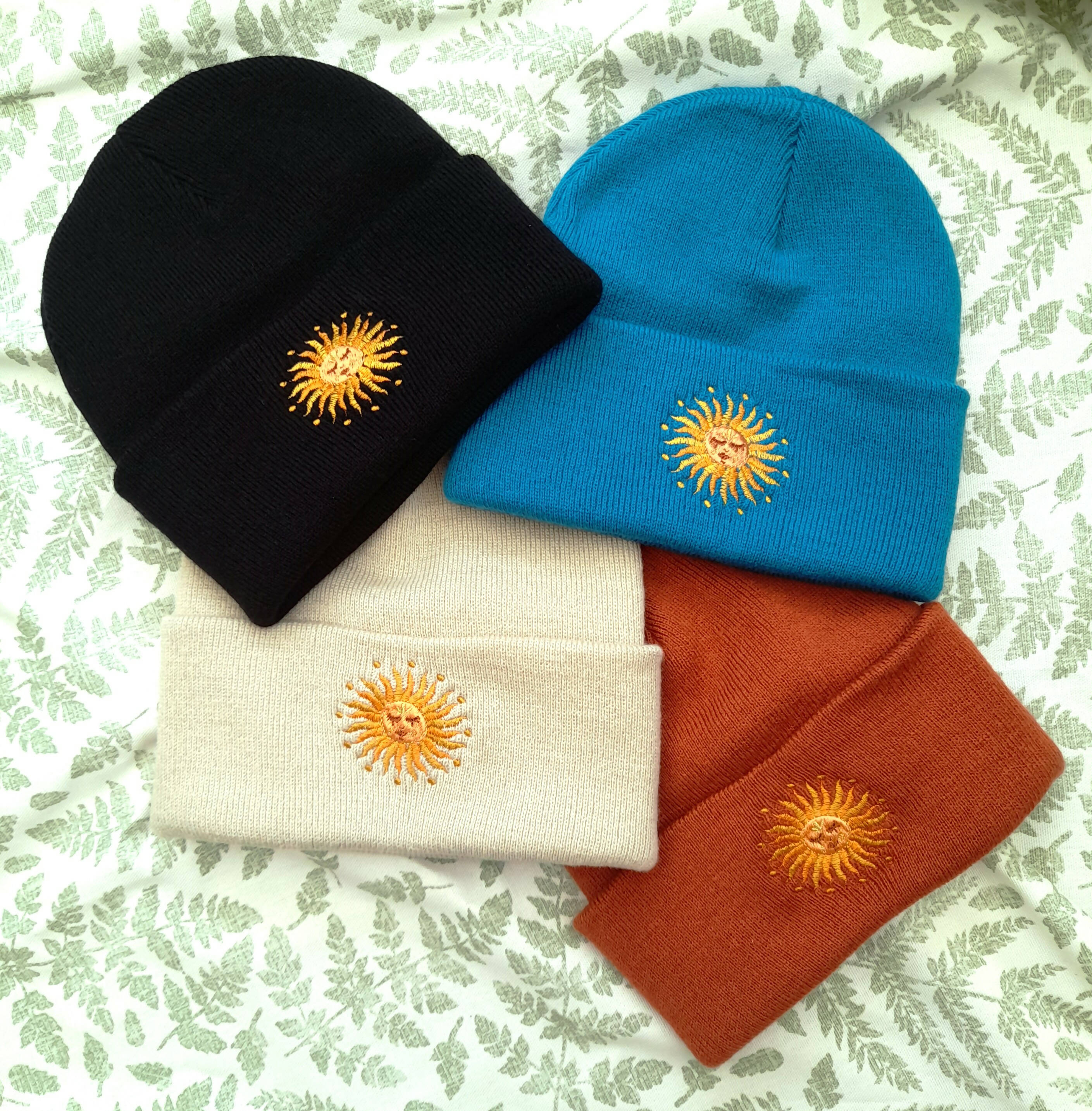 Embroidered Sun Beanies