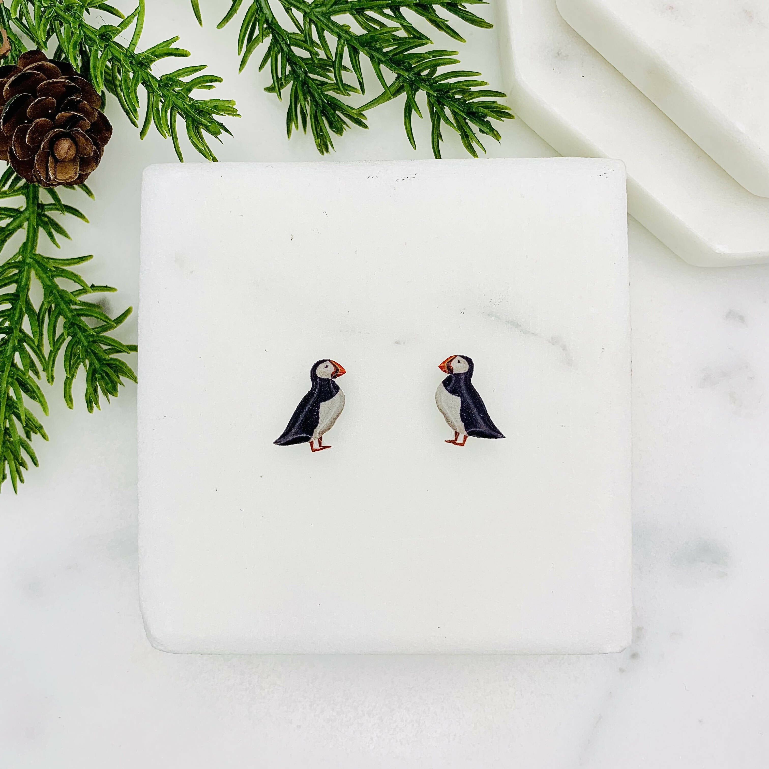 Puffin Stud Earrings for Bird Lovers | Art & Soul