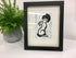 Moon Gazing Hare Framed Lino Cut Print