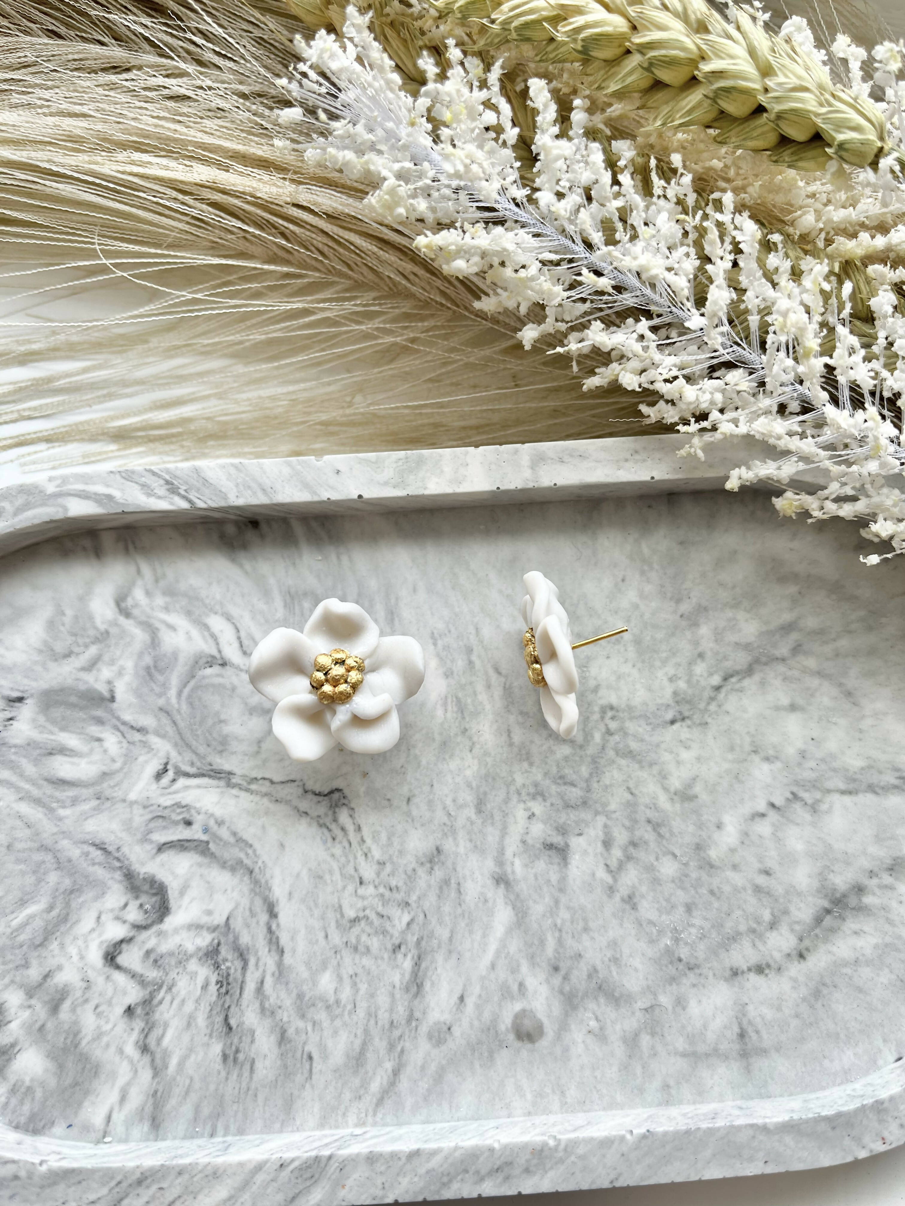 Bridal No. 5 - Handmade Polymer Clay Earrings