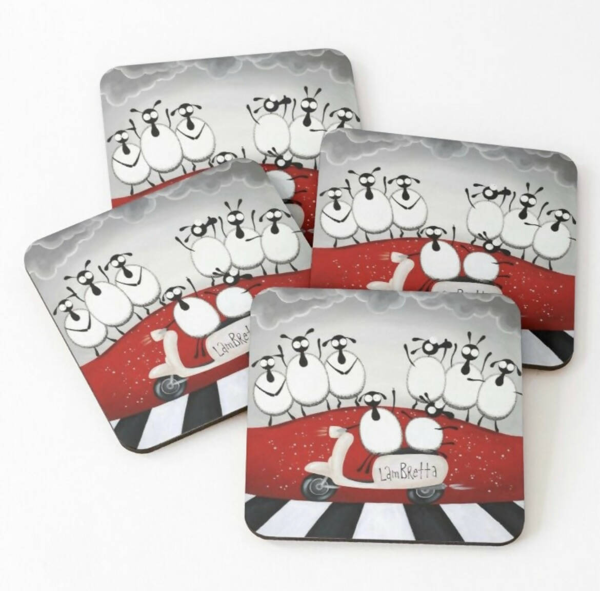 Lambretta Coaster | Whimsical Sheep Coaster | Art & Soul