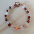 Faceted Rose Quartz, Red Jasper and Banded Agates Copper Toggle Bracelet