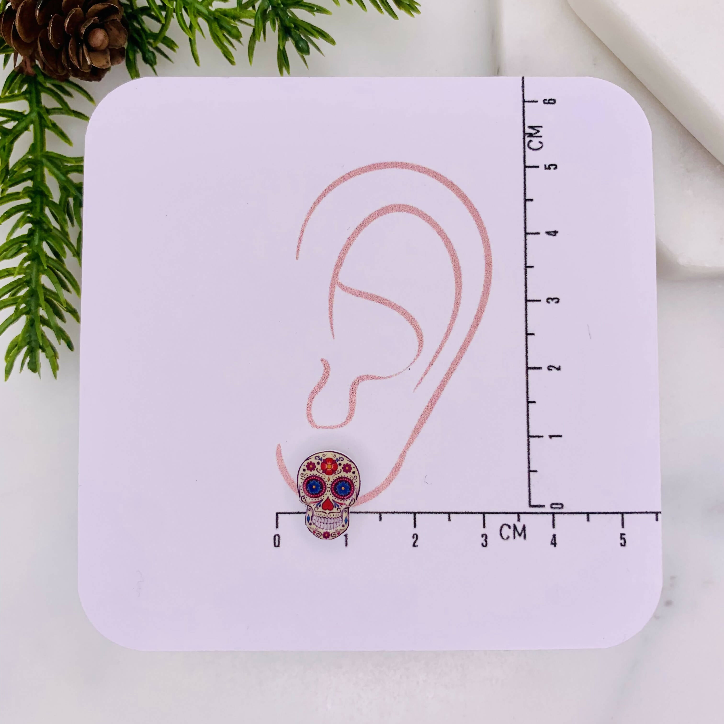 Sugar Skull Stud Earrings