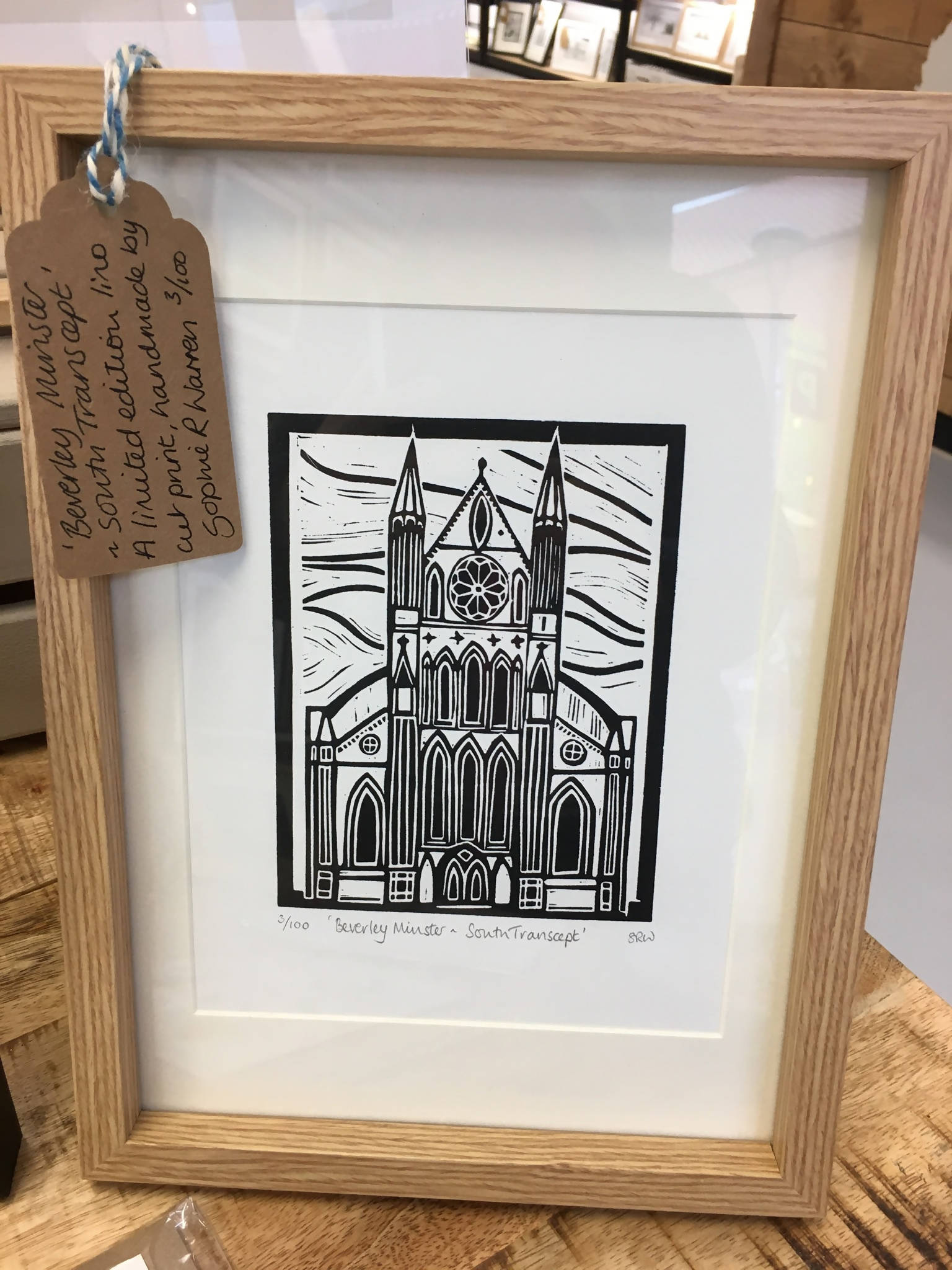 Beverley Minster South Transcept Framed Lino Cut Print