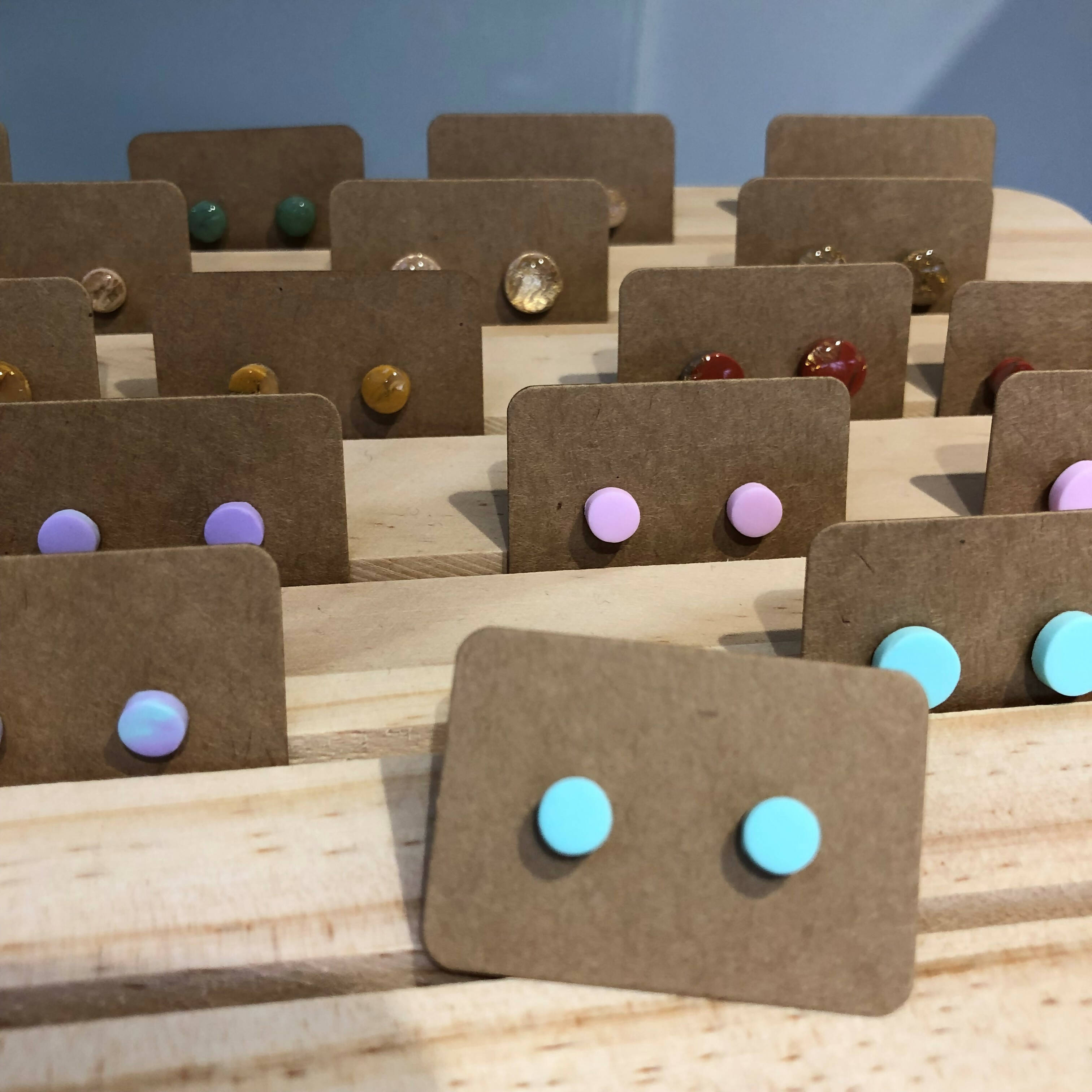 Pastel Collection; Dot Stud Polymer Clay Earrings: Small