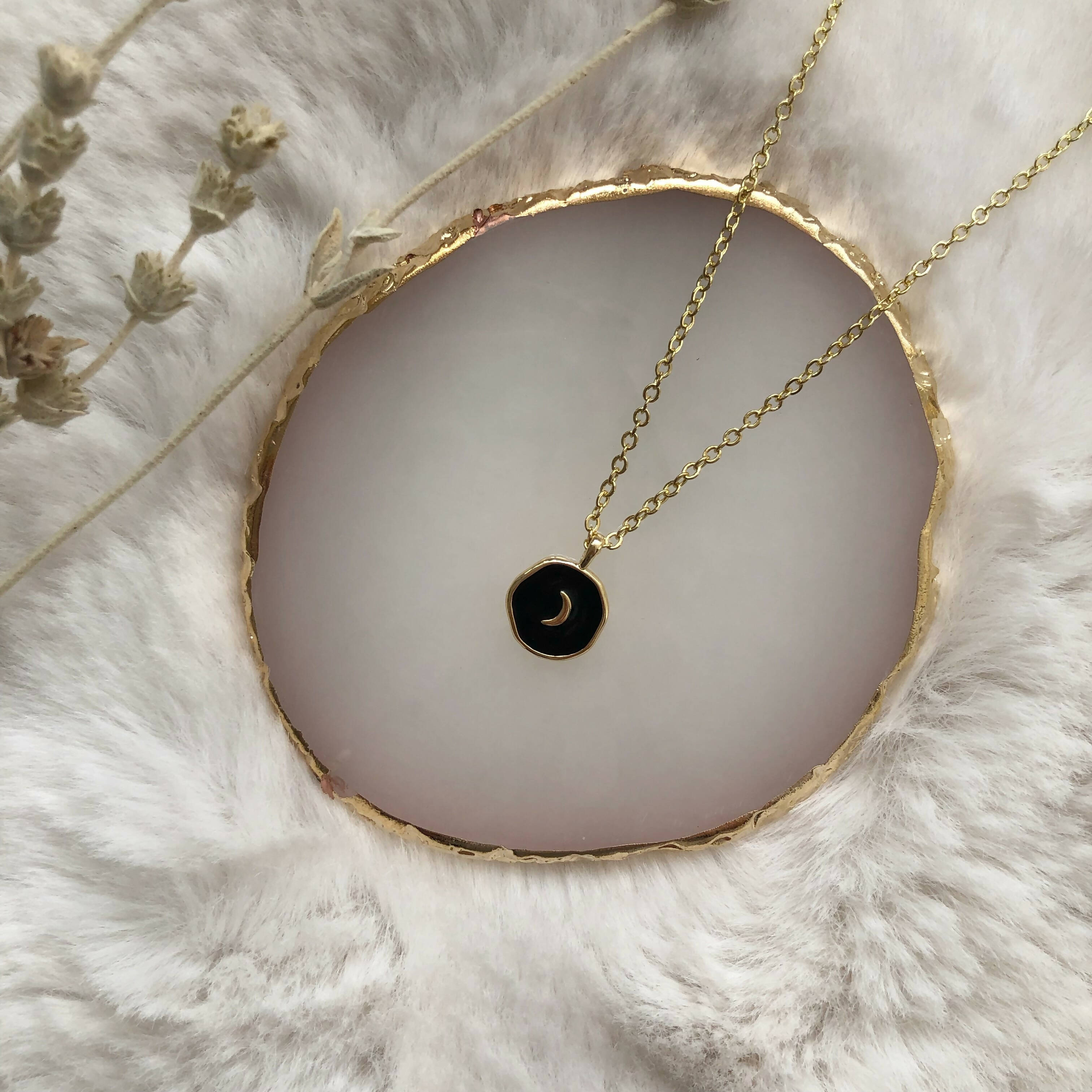 Luna Celestial Enamel Necklace - 18k Gold Vermeil | Art & Soul