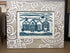 Beach Huts Framed Lino Cut Print
