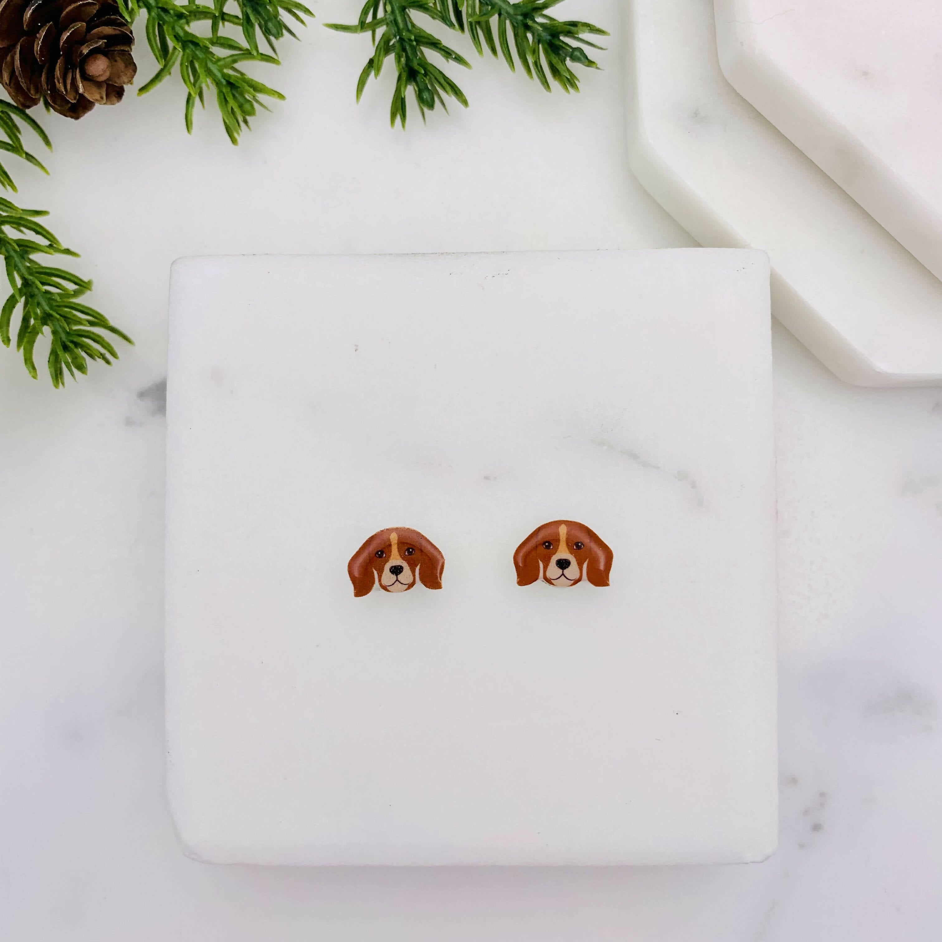 Beagle Dog Stud Earrings