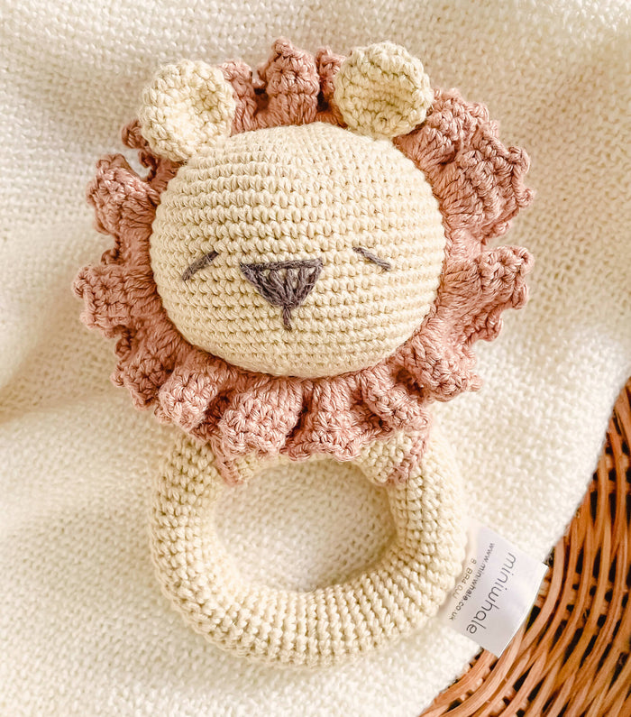 Crochet Lion Rattle / UKCA-CE Certified