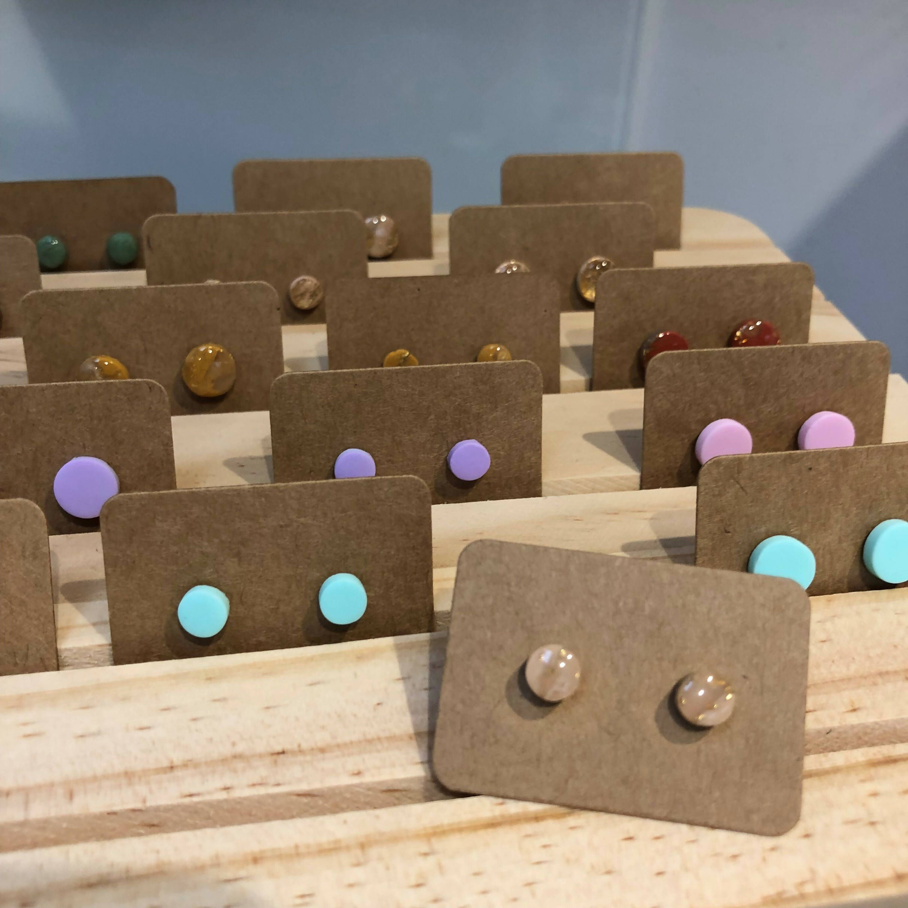 Dot Stud Polymer Clay Earrings: Small