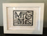 Mr & Mrs Framed Lino Cut Print