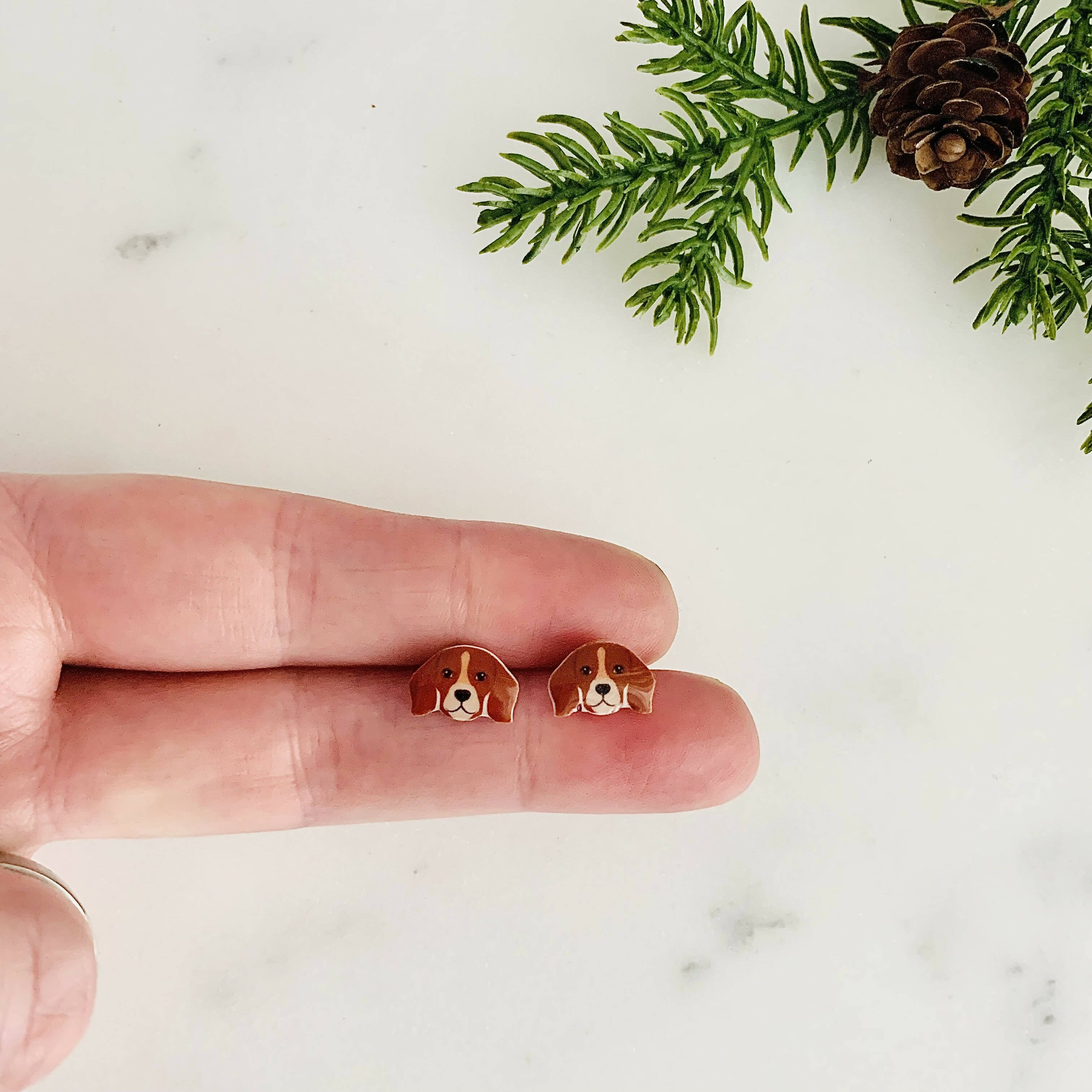 Beagle Dog Stud Earrings
