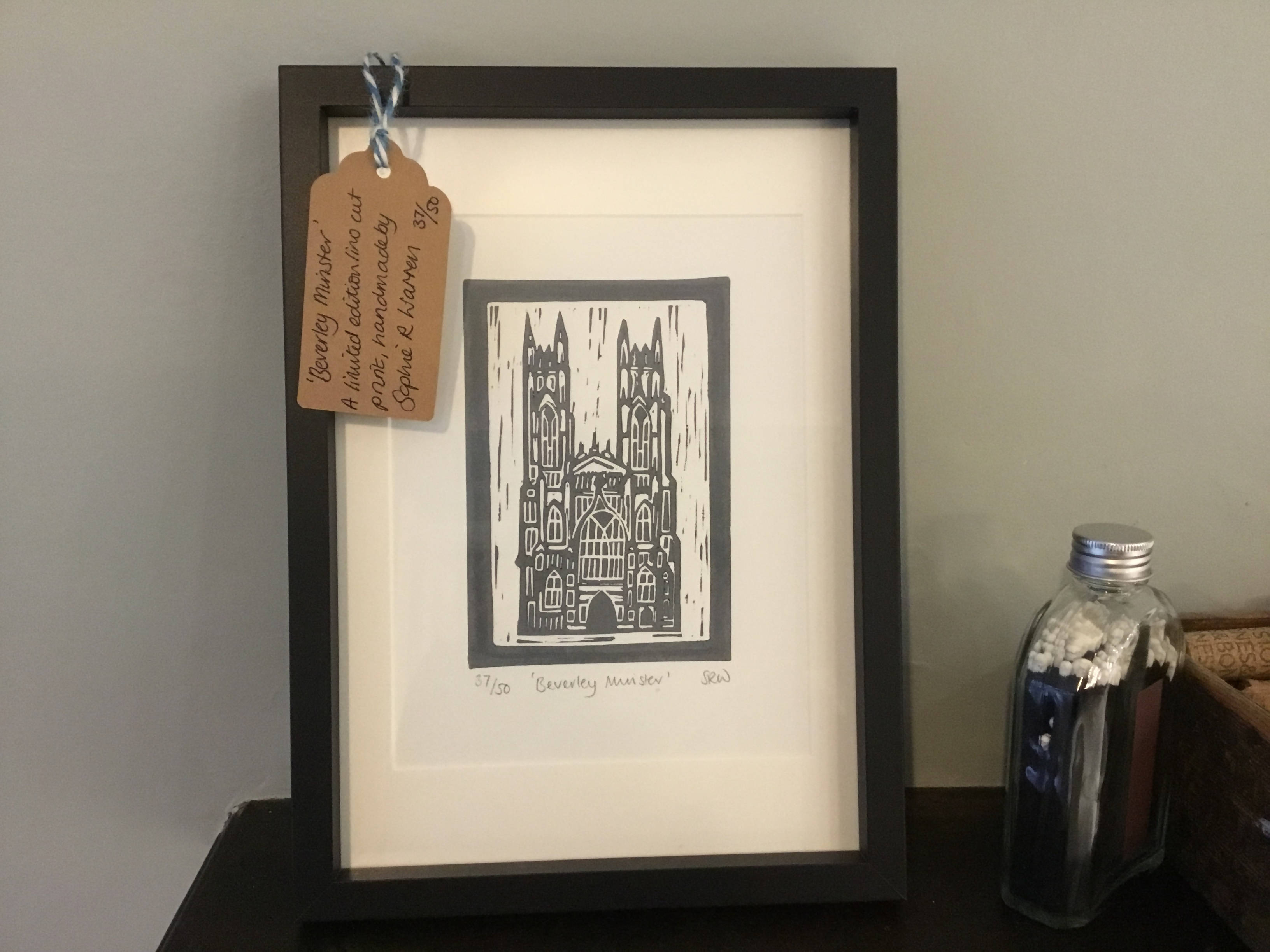 Beverley Minster Framed Lino Cut Print