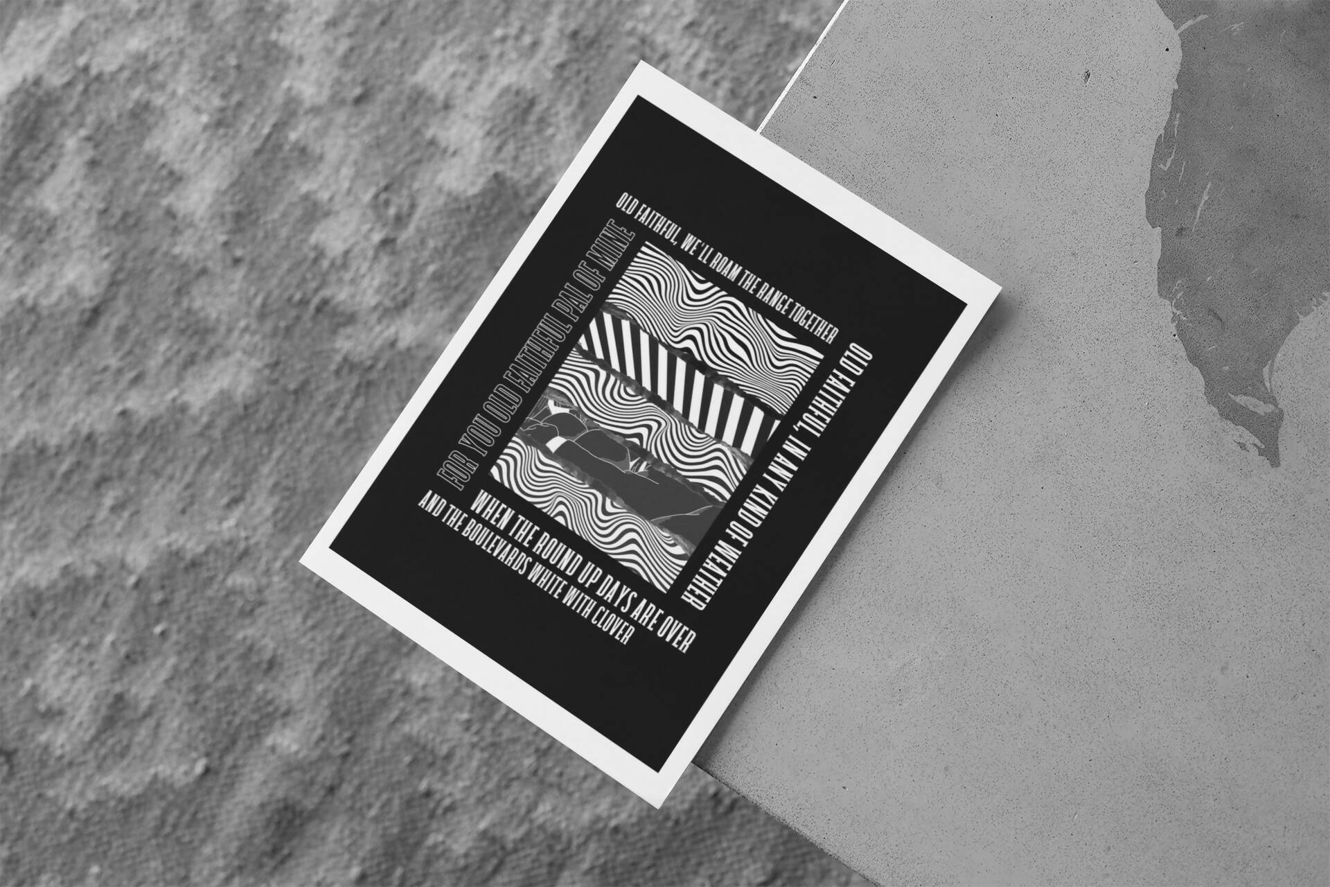 Hull FC Art Print OLD FAITHFUL LYRICS Design in Black