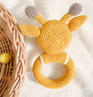 Crochet Giraffe Rattle / UKCA-CE Certified
