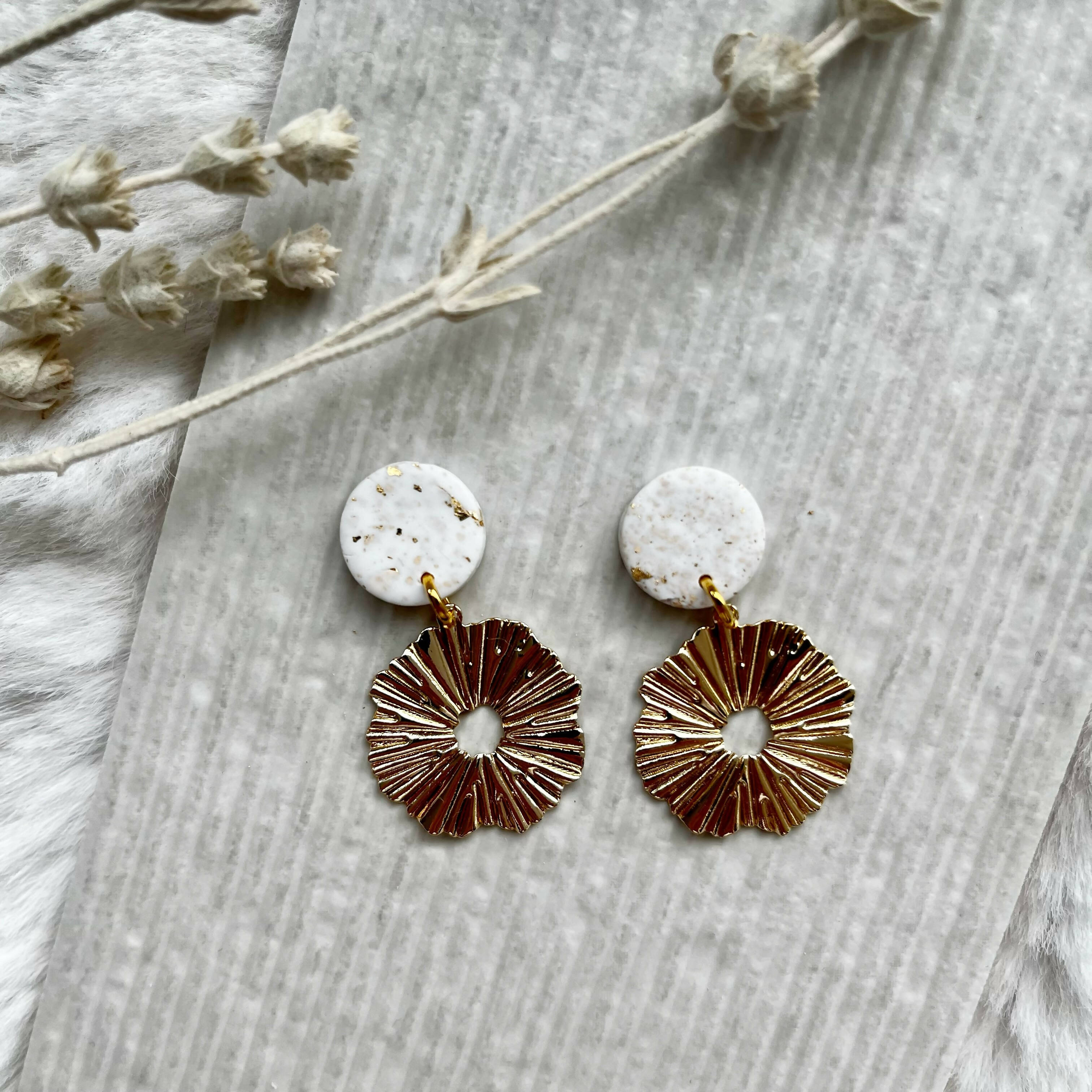 Texture Sunburst Clay Earrings