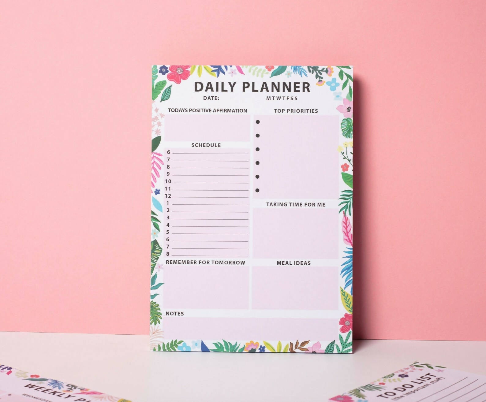 Daily Planner Tear Off Desk Pad - A5