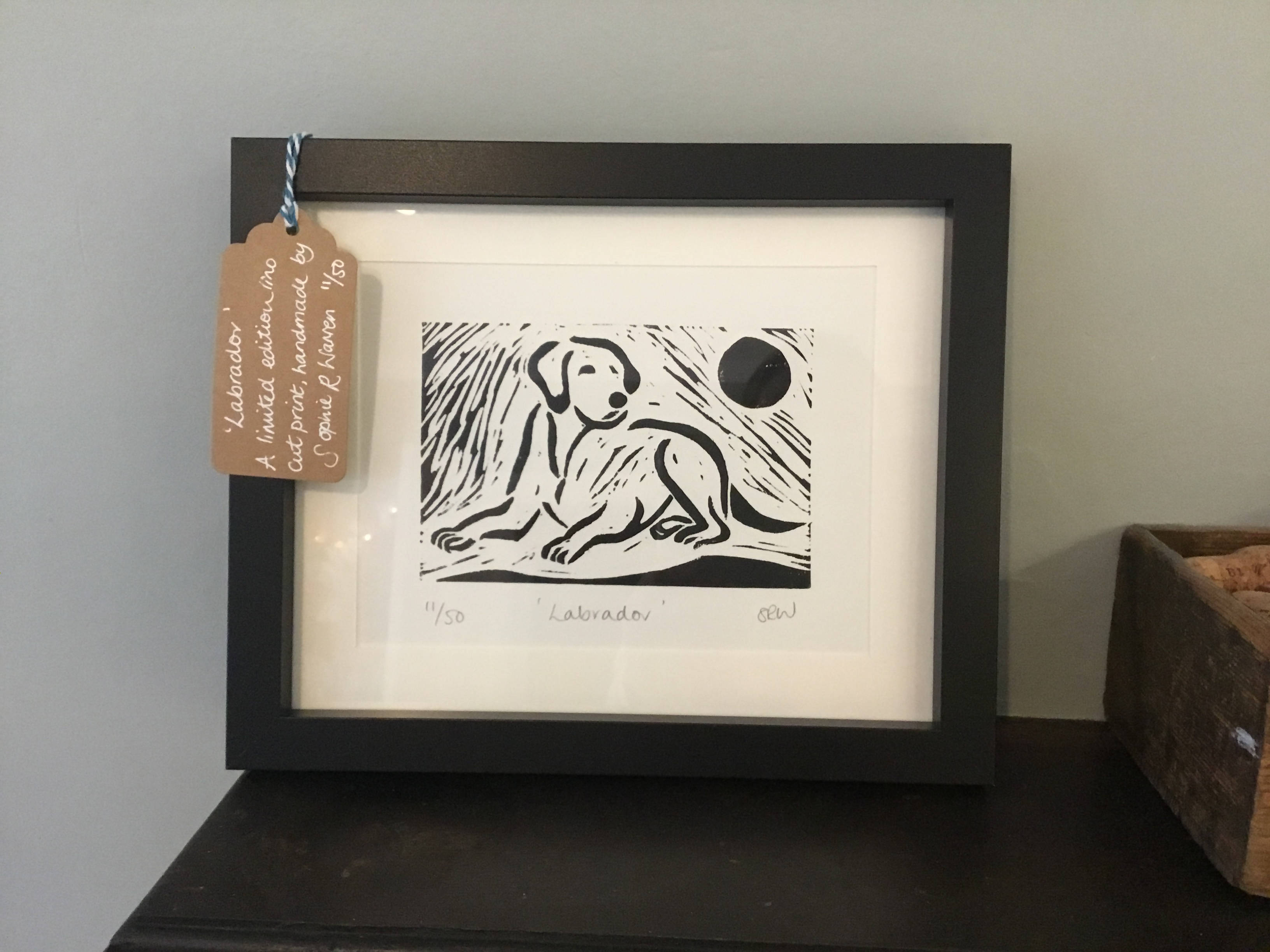 Labrador Framed Lino Cut Print