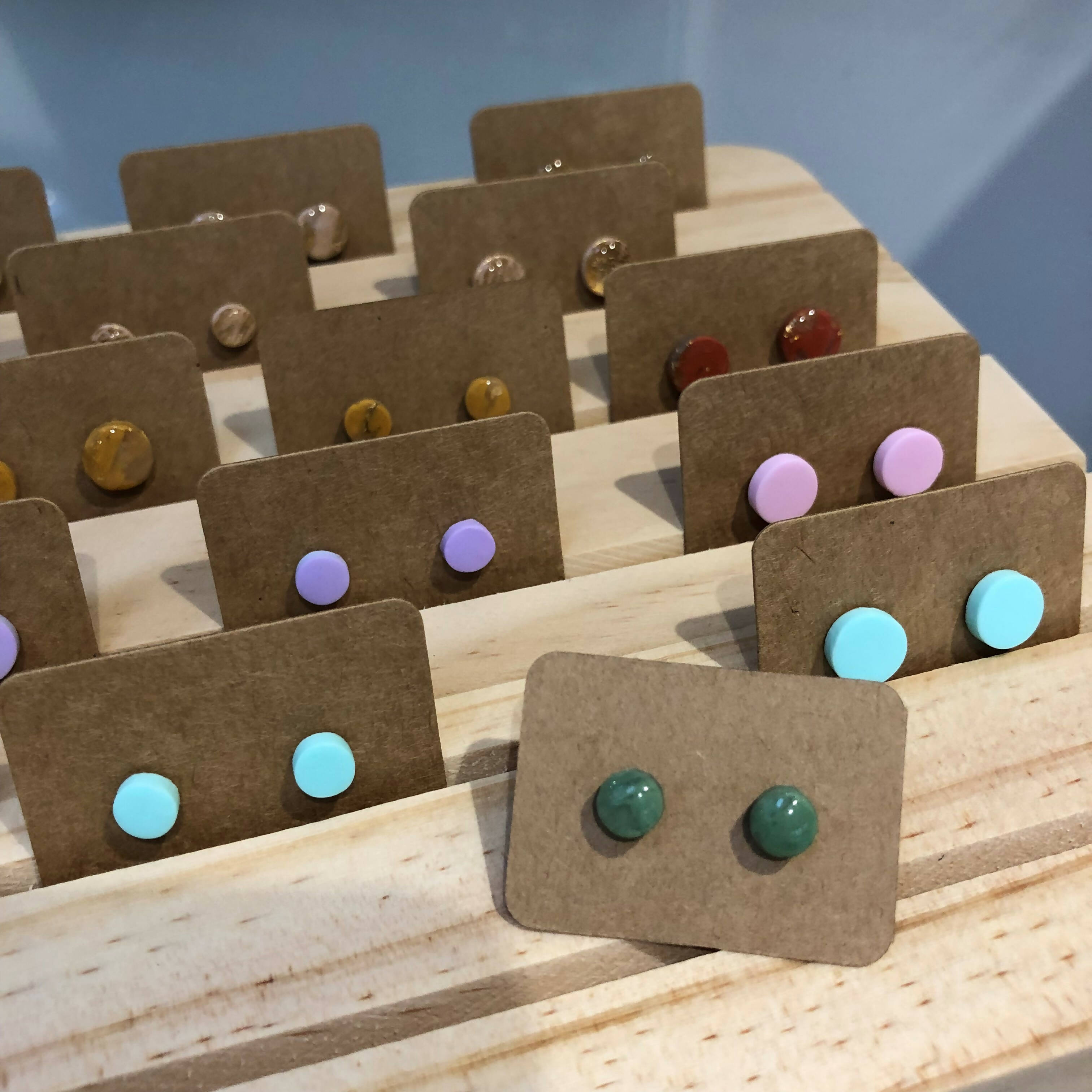 Dot Stud Polymer Clay Earrings: Small