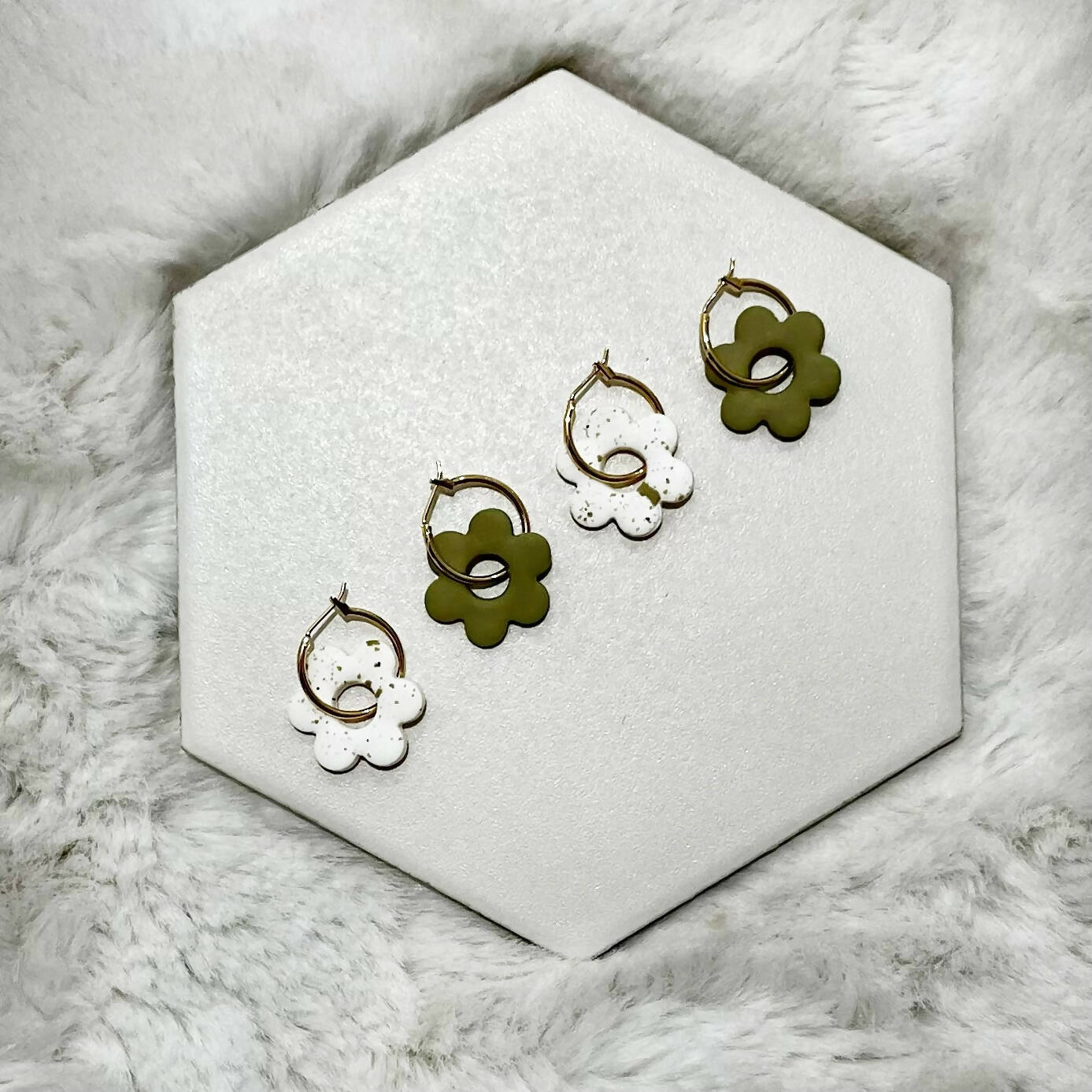 Daisy Flower Hoop Earrings