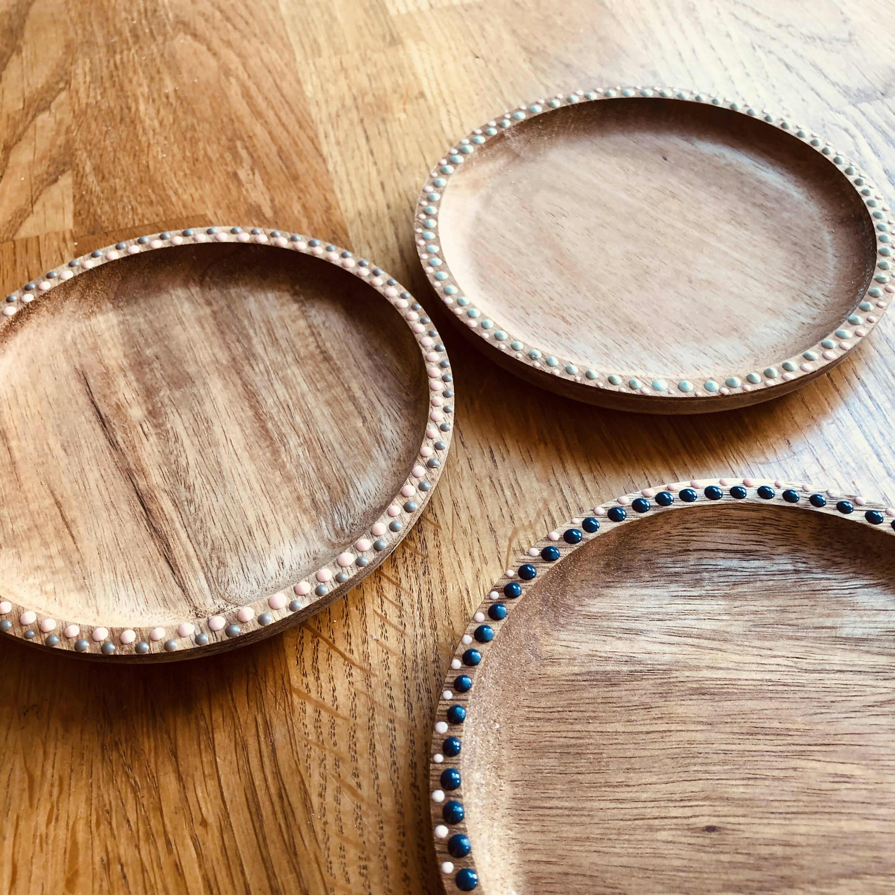 3D Hand Embellished Wooden Trinket Trays: Various
