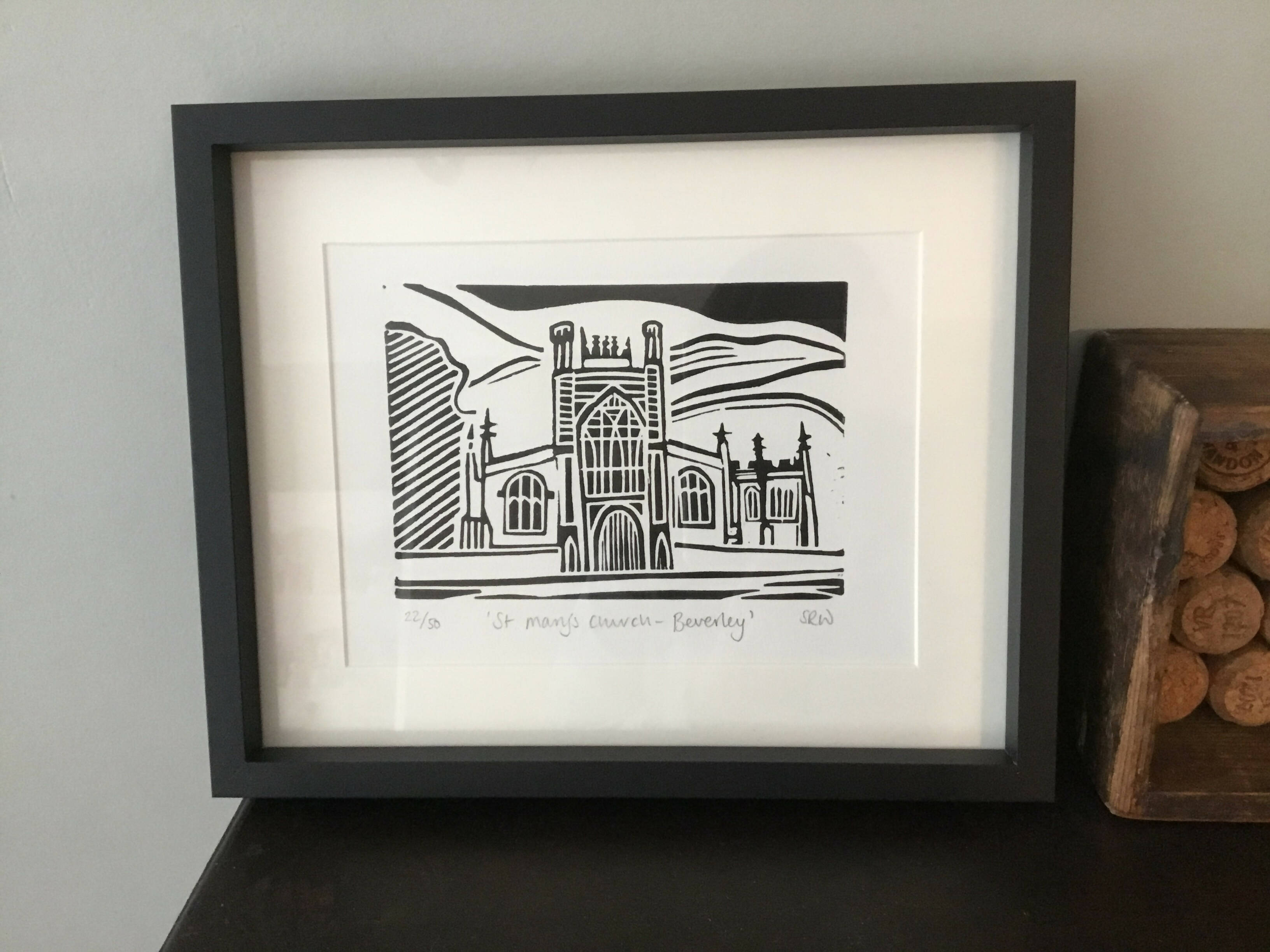St Mary's Church, Beverley Framed Lino Cut Print