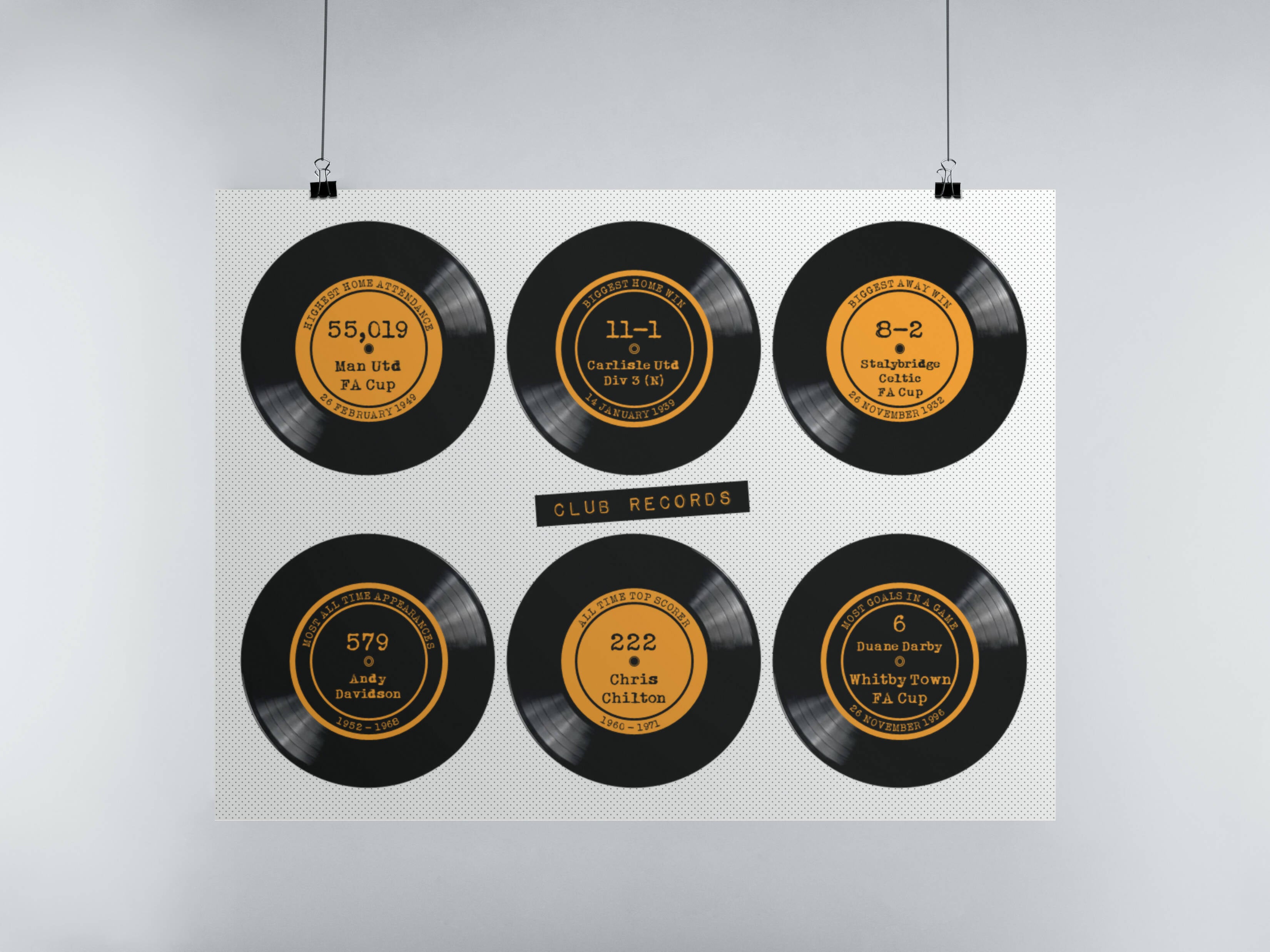 Hull City Art Print CLUB RECORDS Design
