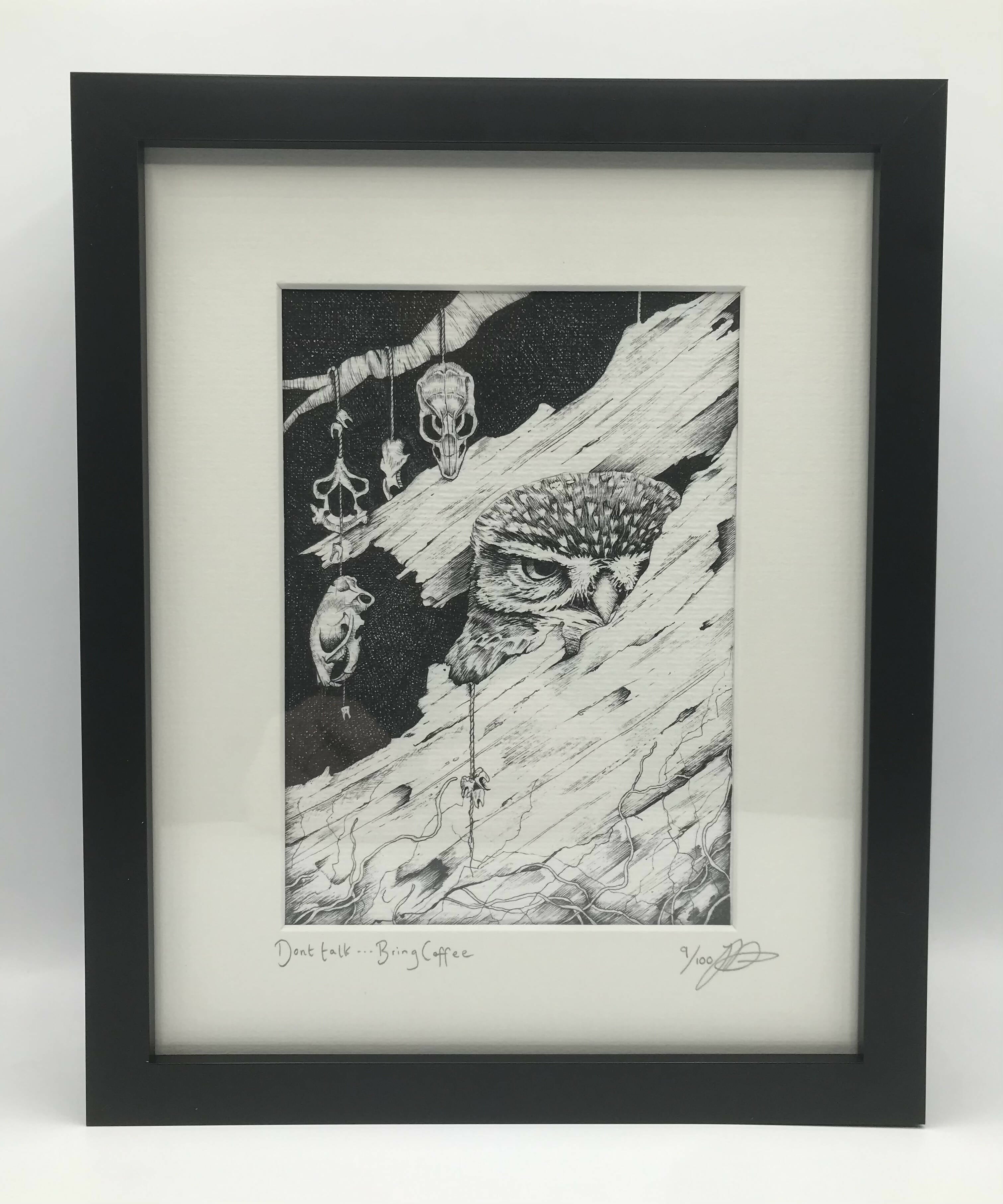 Dont Talk...Bring Coffee - Framed Limited Edition Print by Jenny Davies