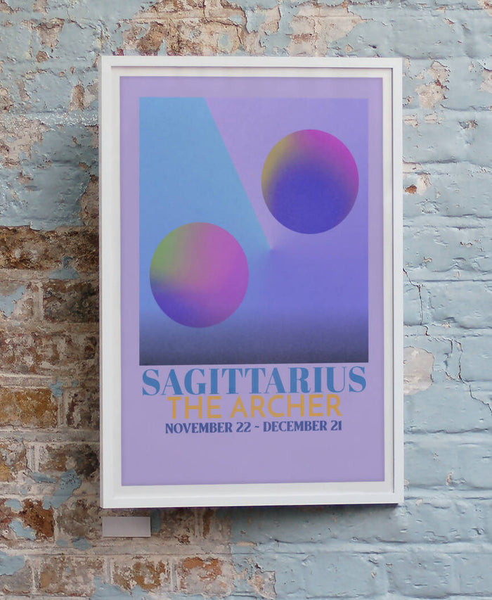 Sagittarius Zodiac Horoscope Star Sign Avant Garde Art Print A4 Framed no Mount