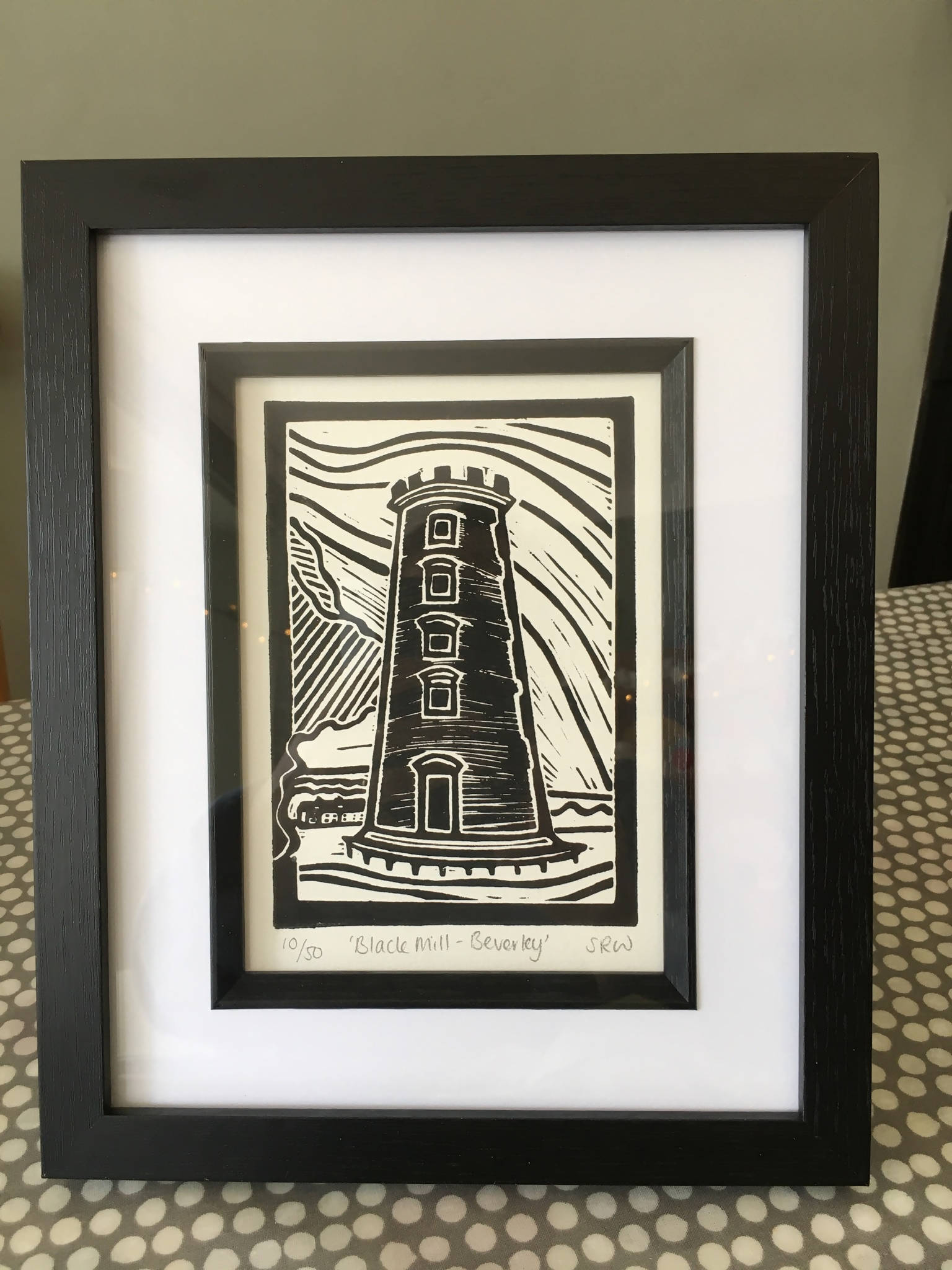 Black Mill - Beverley Framed Lino Cut Print