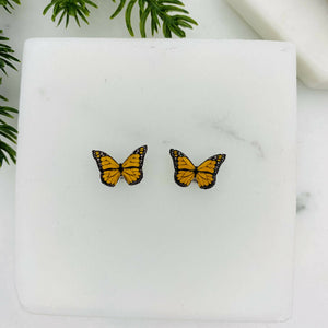 Yellow Butterfly Stud Earrings