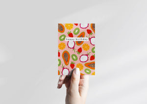 Happy Birthday Card with Fruit Design