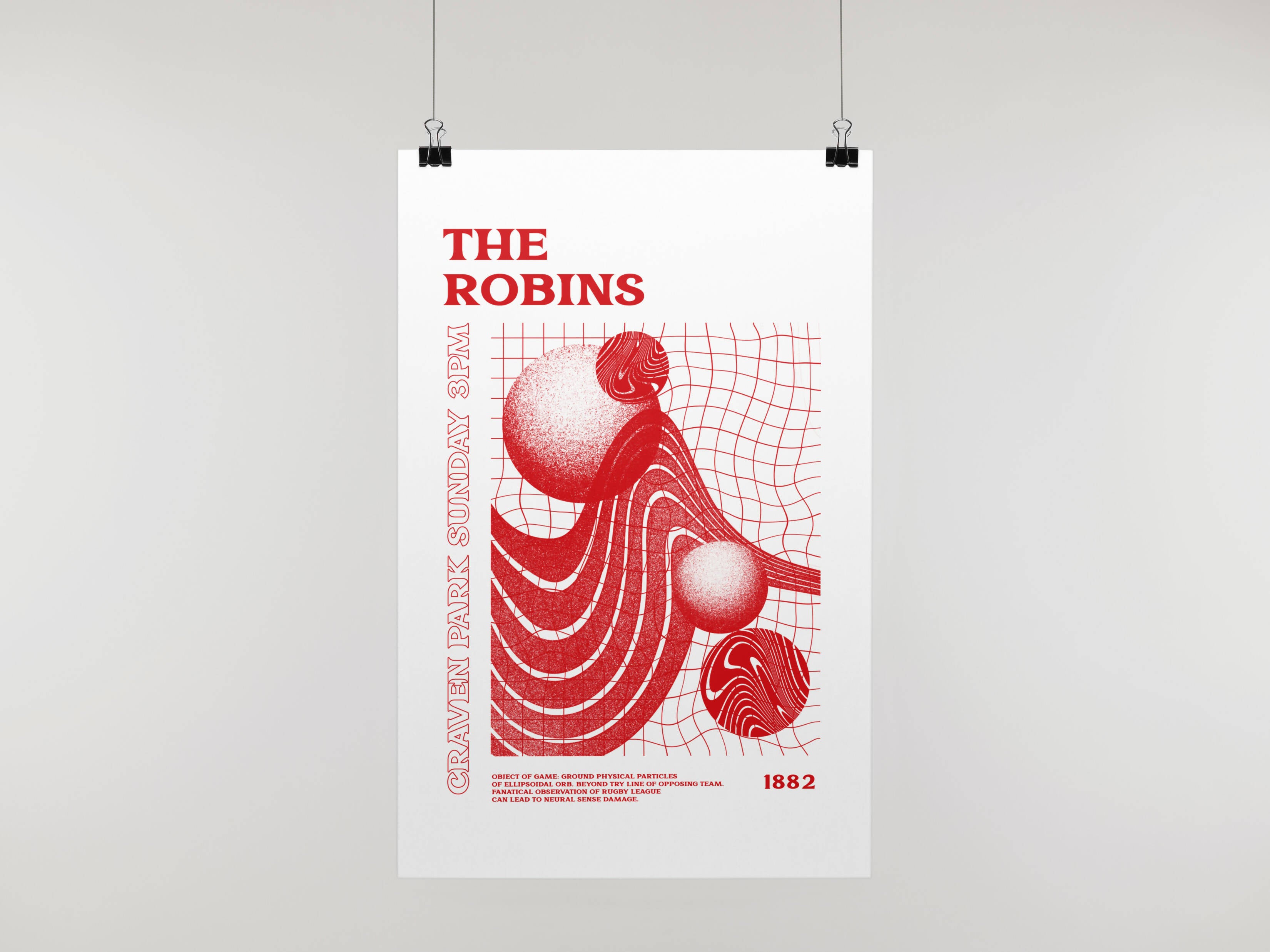 Hull KR Art Print PSYCHEDELIC Design in White