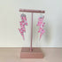 Flash Lightning Bolt Earrings in Pink Confetti Glitter