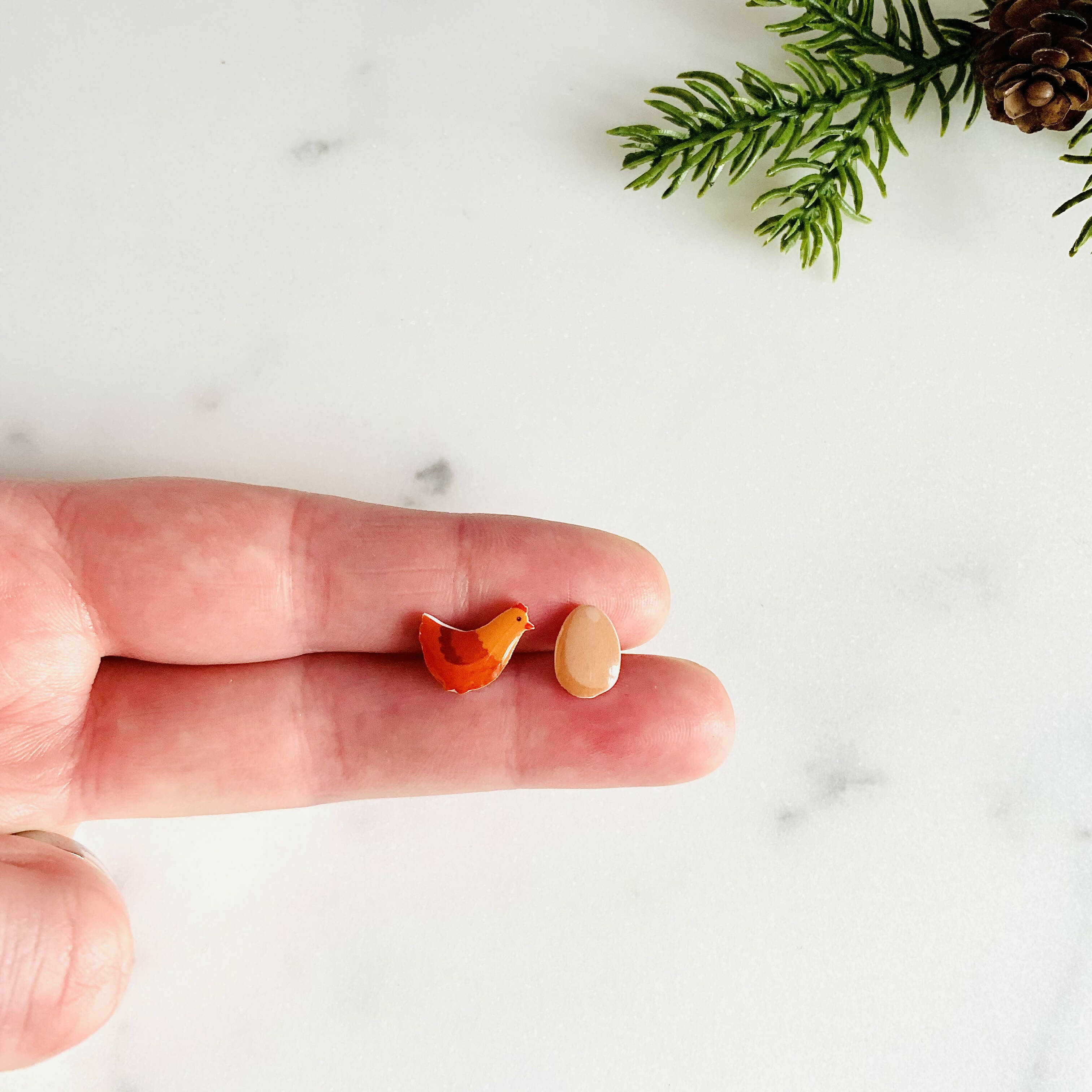 Adorable Chicken & Egg Mismatched Stud Earrings | Art & Soul