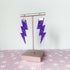 Flash Lightning Bolt Earrings in Dark Purple Glitter