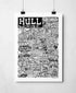 Black and white illustration of Hull landmarks.