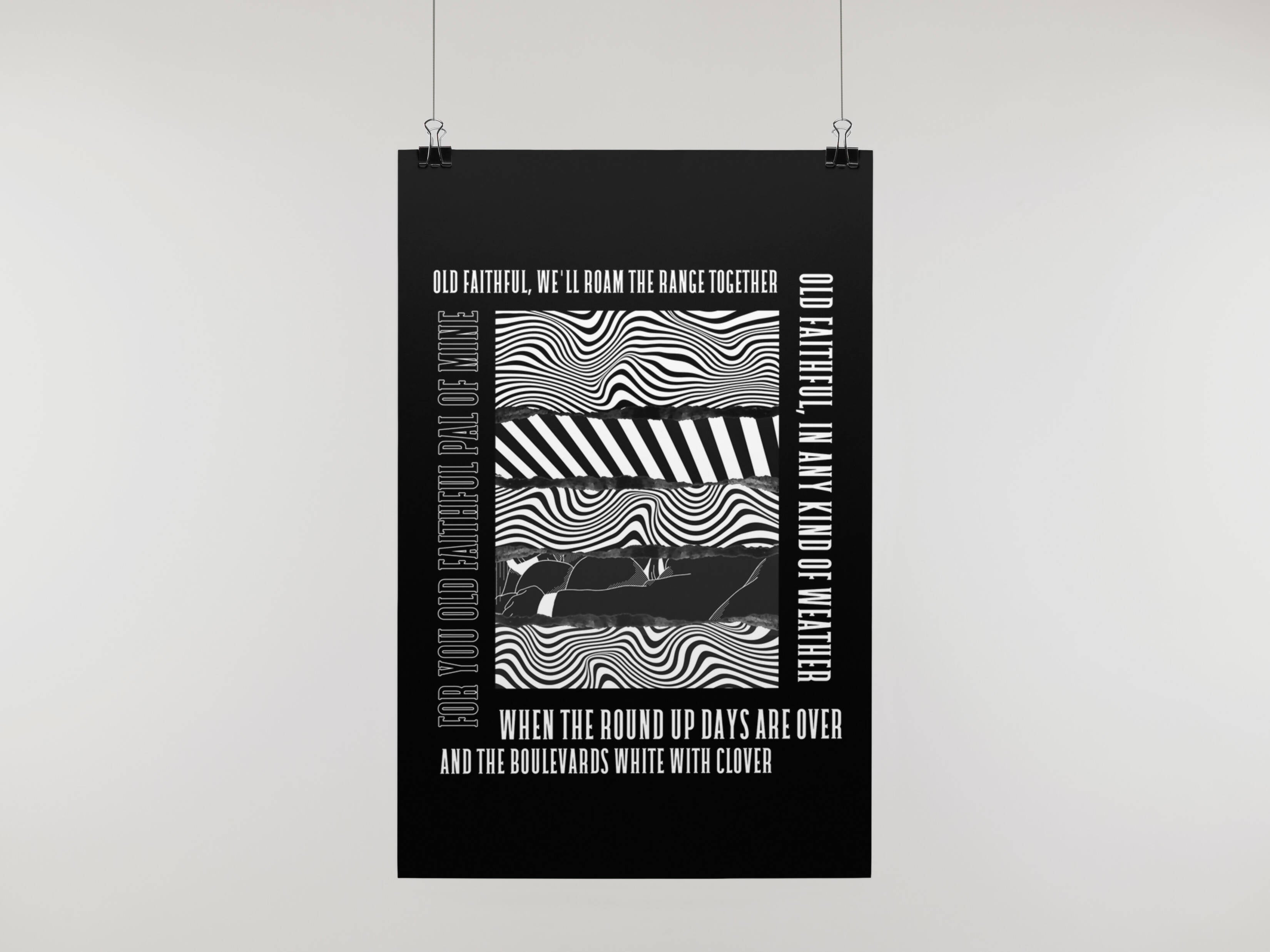 Hull FC Art Print OLD FAITHFUL LYRICS Design in Black