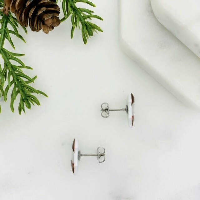 Tri Coloured Guinea Pig Stud Earrings