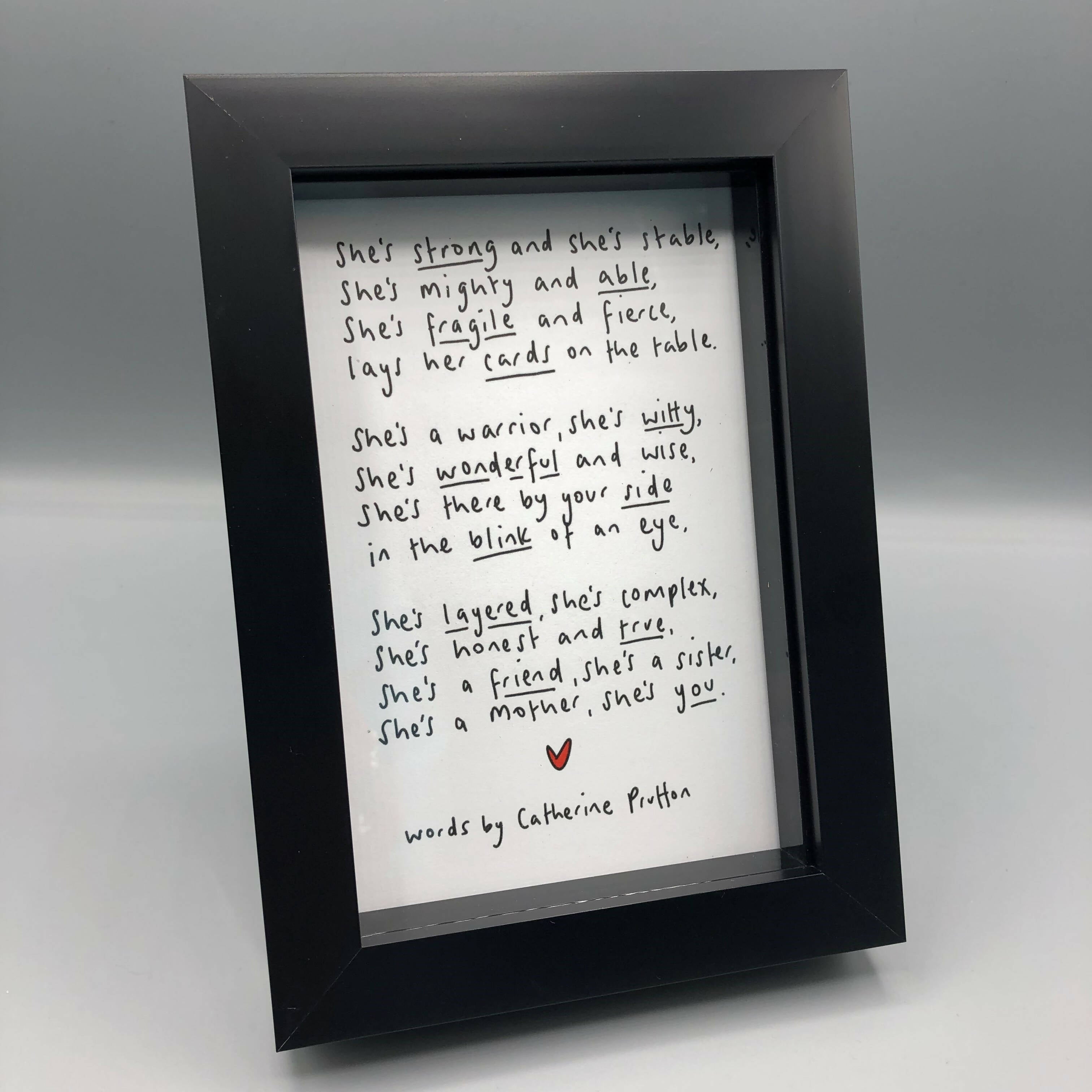She Framed Poem