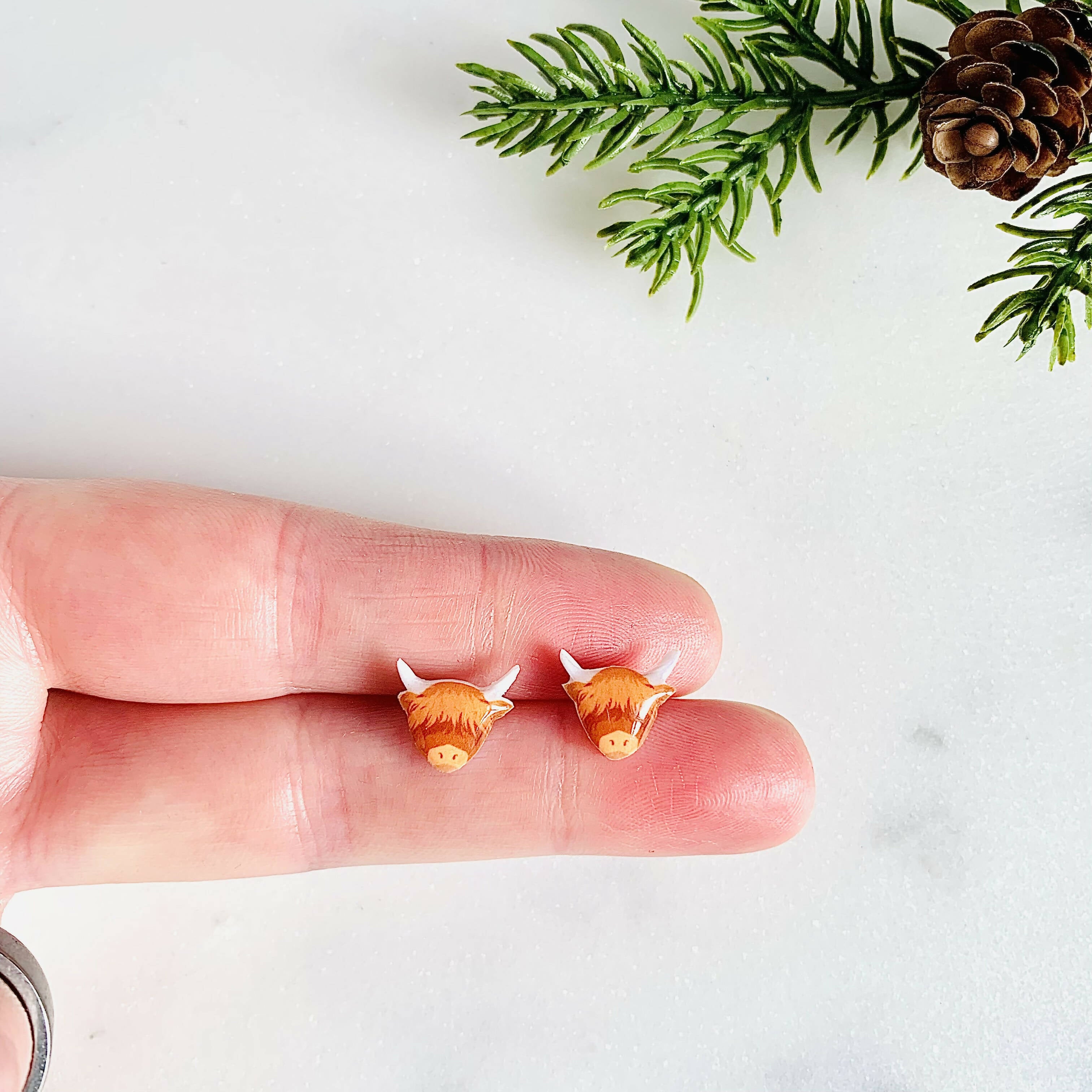Adorable Highland Cow Stud Earrings | Art & Soul