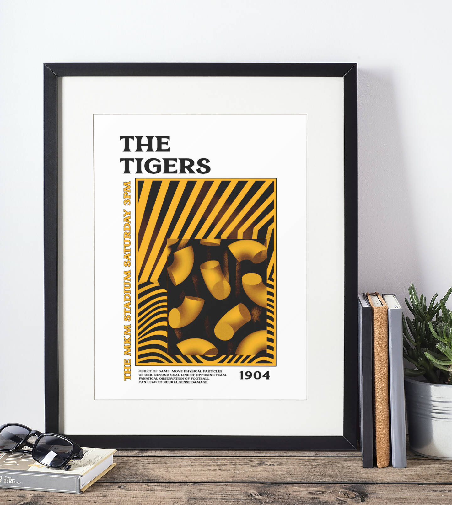 Hull City Art Print PSYCHEDELIC Design in White