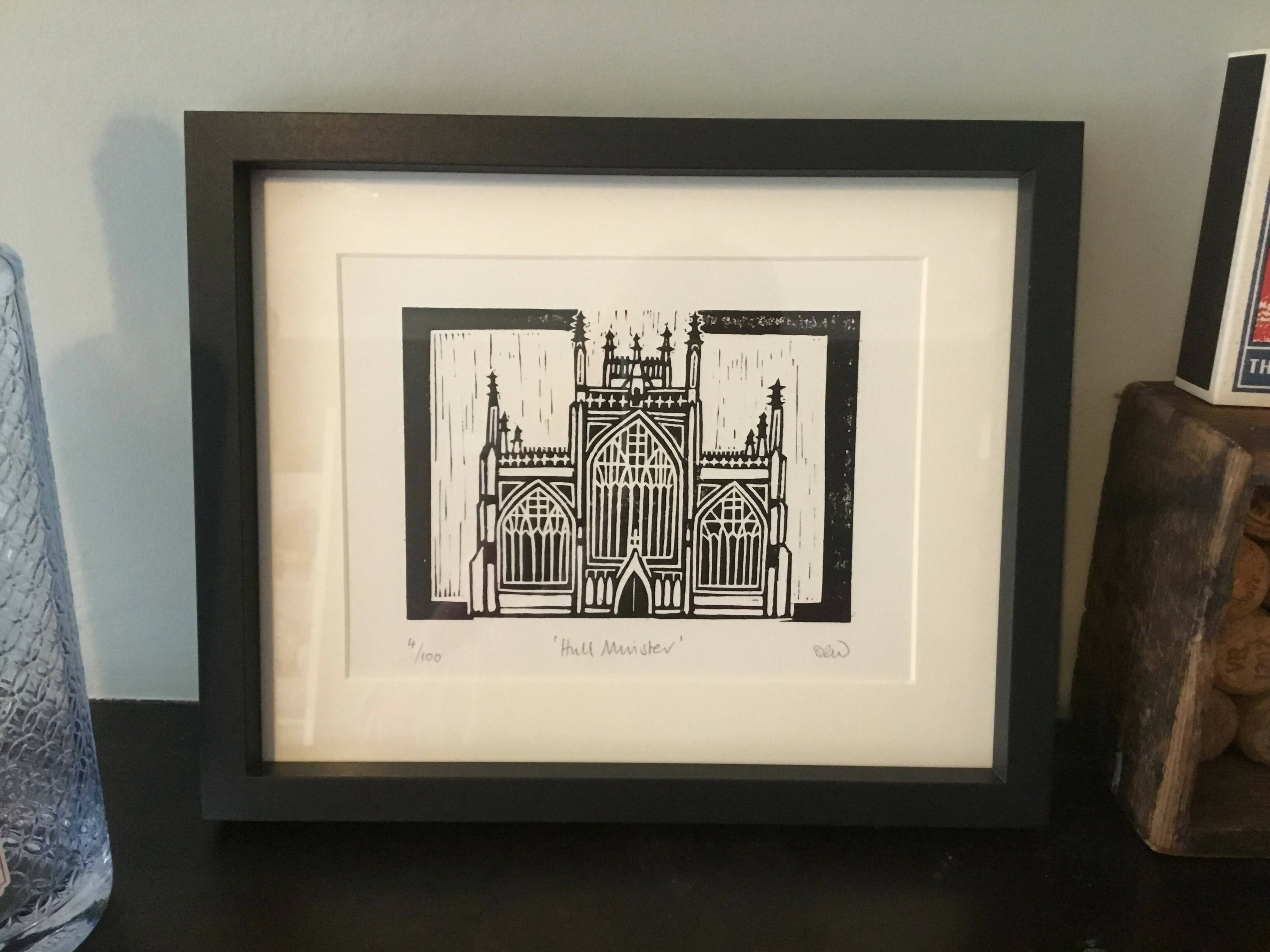 Hull Minster Framed Lino Cut Print