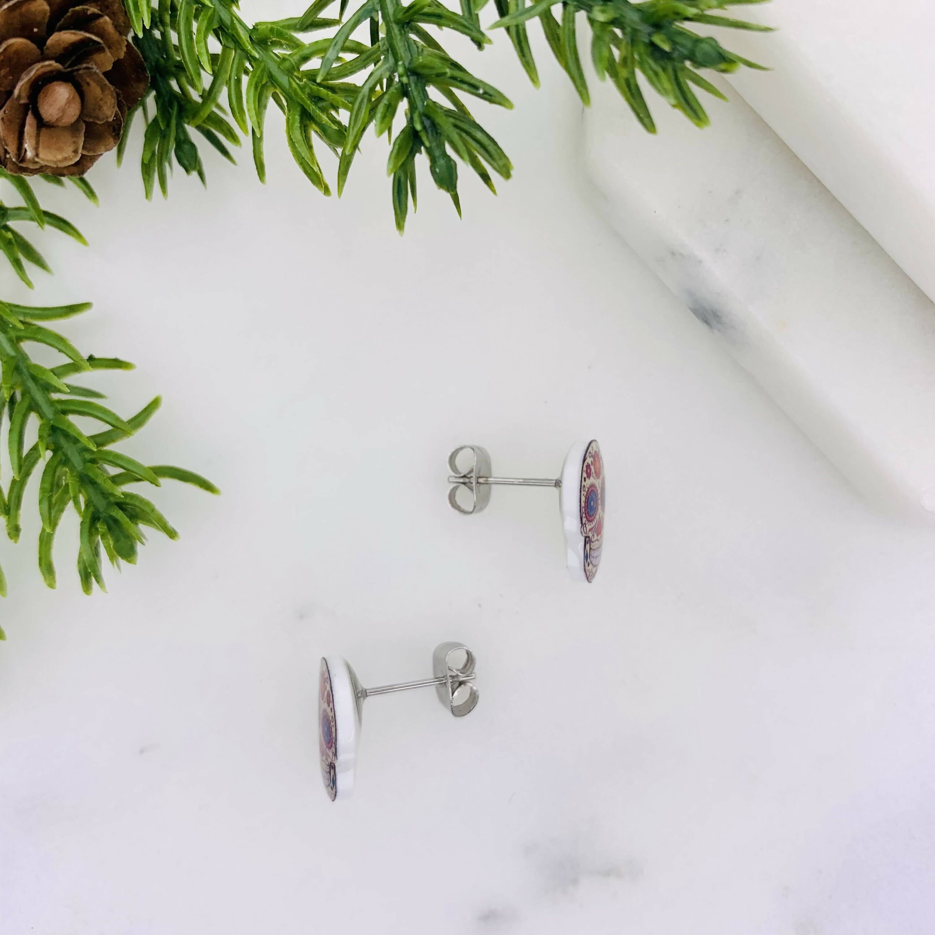 Sugar Skull Stud Earrings