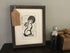 Moon Gazing Hare Framed Lino Cut Print