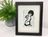 Moon Gazing Hare Framed Lino Cut Print