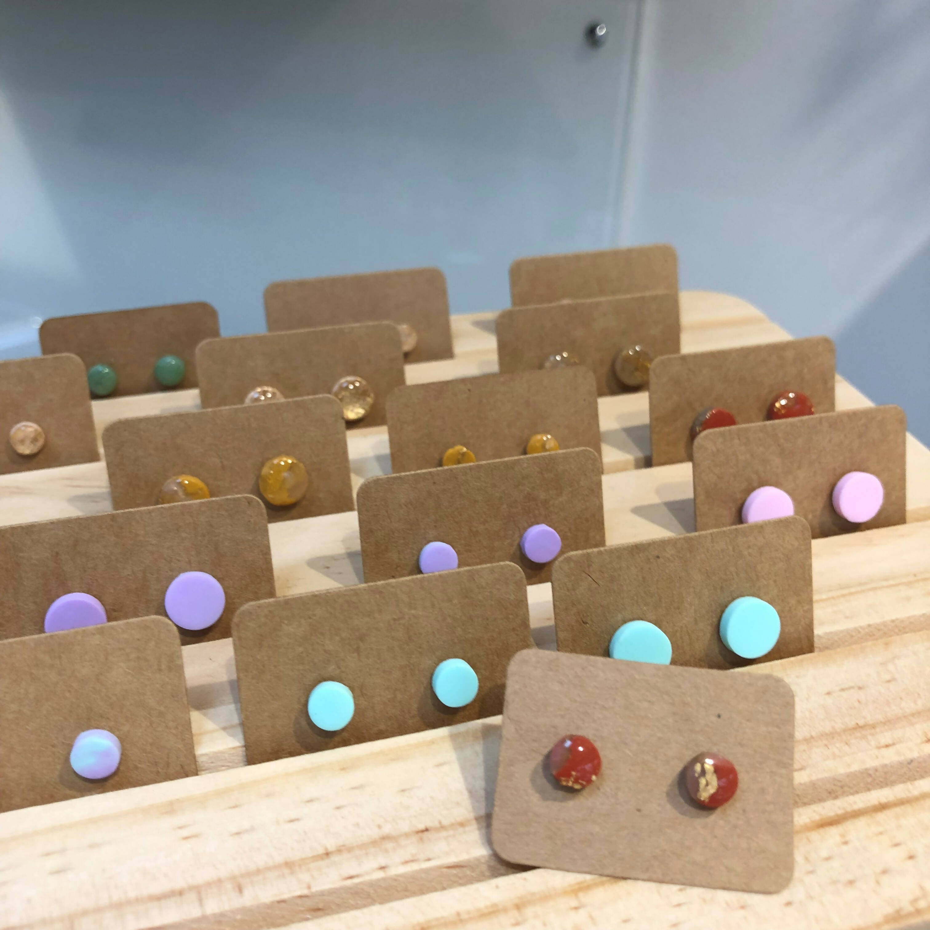 Dot Stud Polymer Clay Earrings: Small